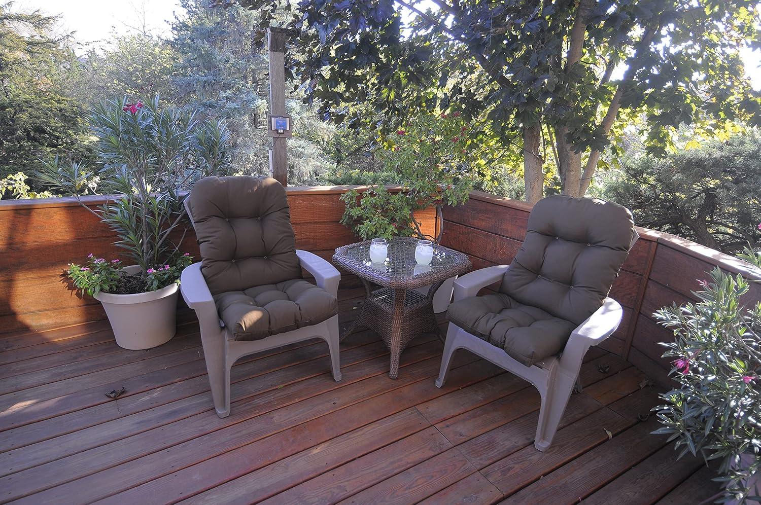 Brown Polyester Indoor/Outdoor Adirondack Chair Cushion