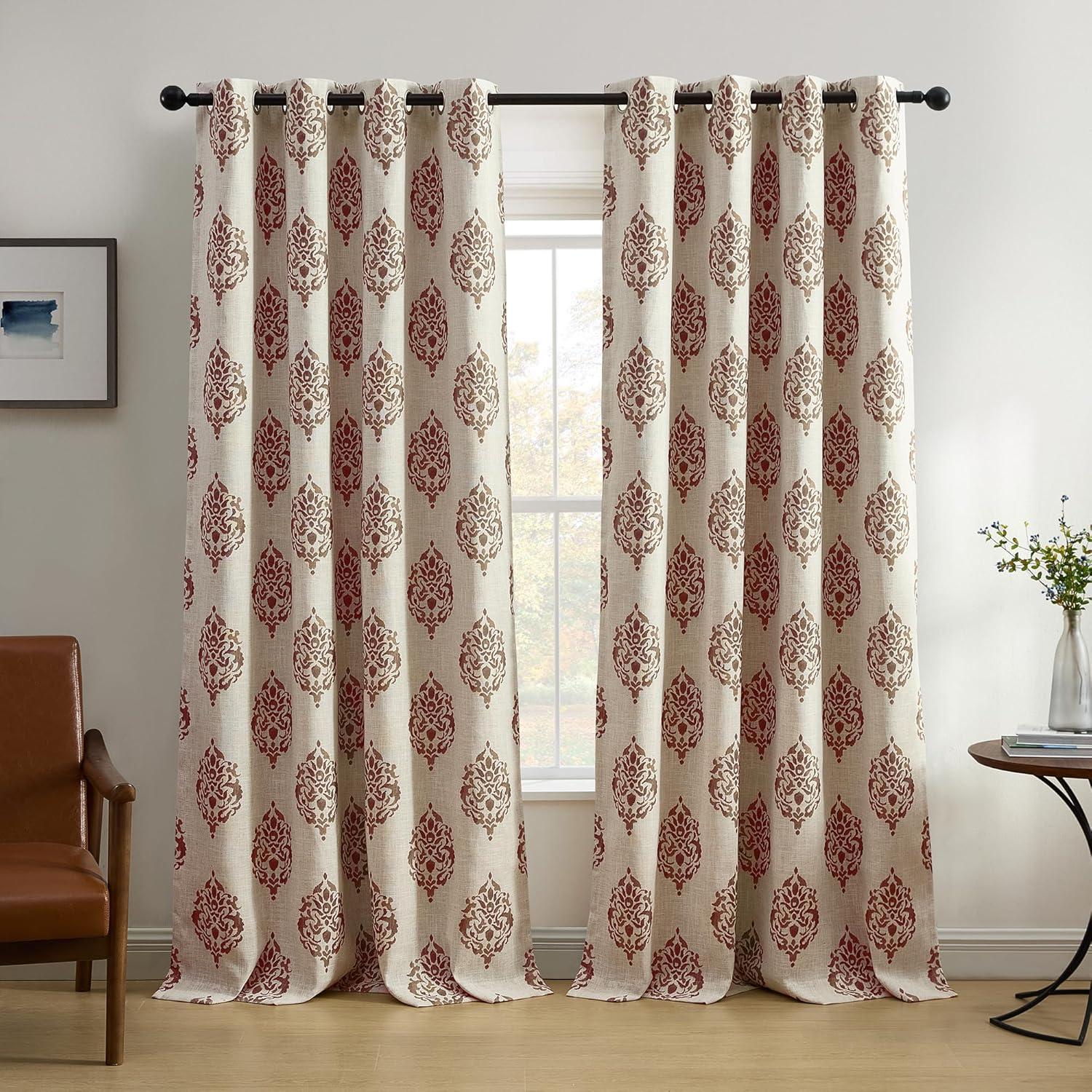 House of Hampton® Blanford Medallion Print Room Darkening Thermal Grommet Top Single Curtain Panel