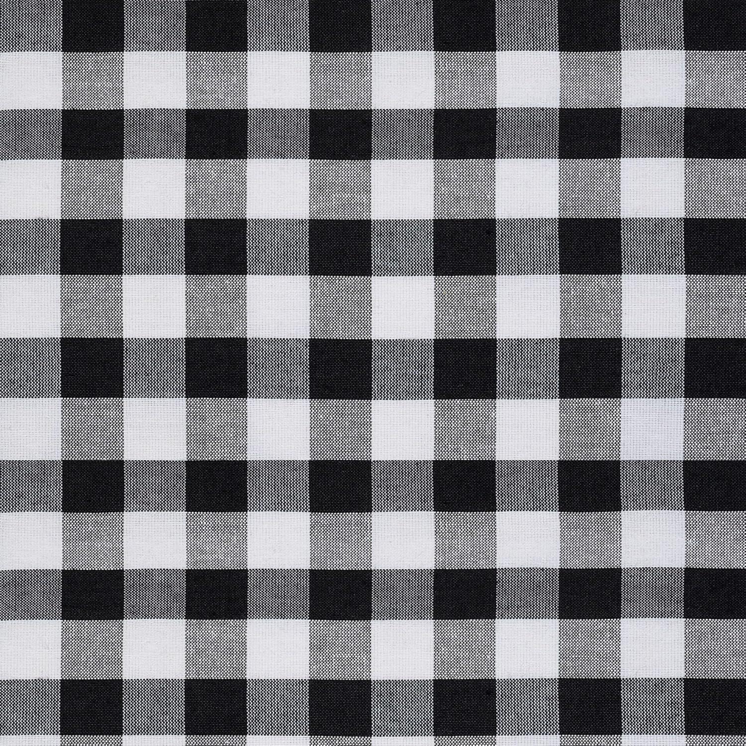 Achim Buffalo Check Window Curtain Tie Up Shade, 42" x 63", Black