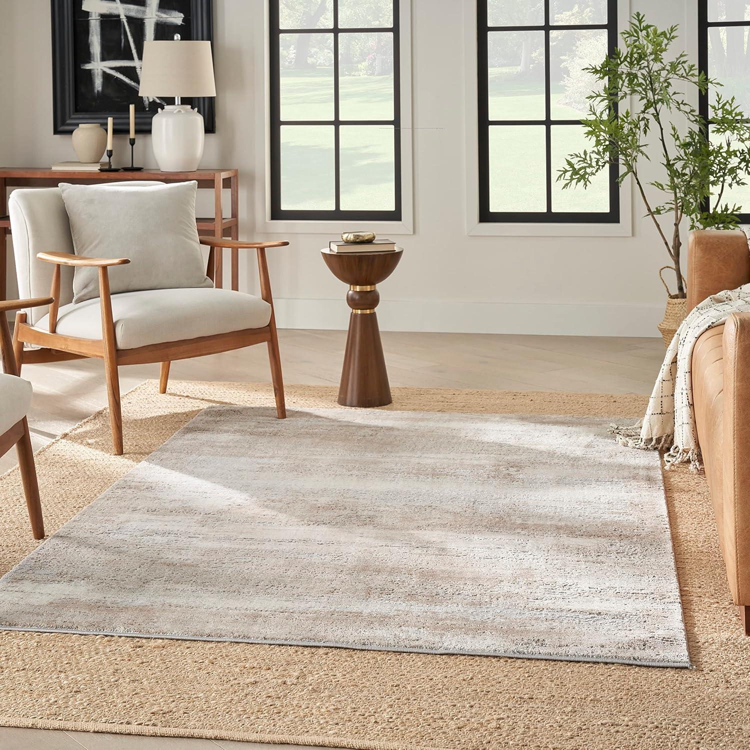 Nourison Hand Woven Natural Jute Indoor Rug Bleached 5' x 7'