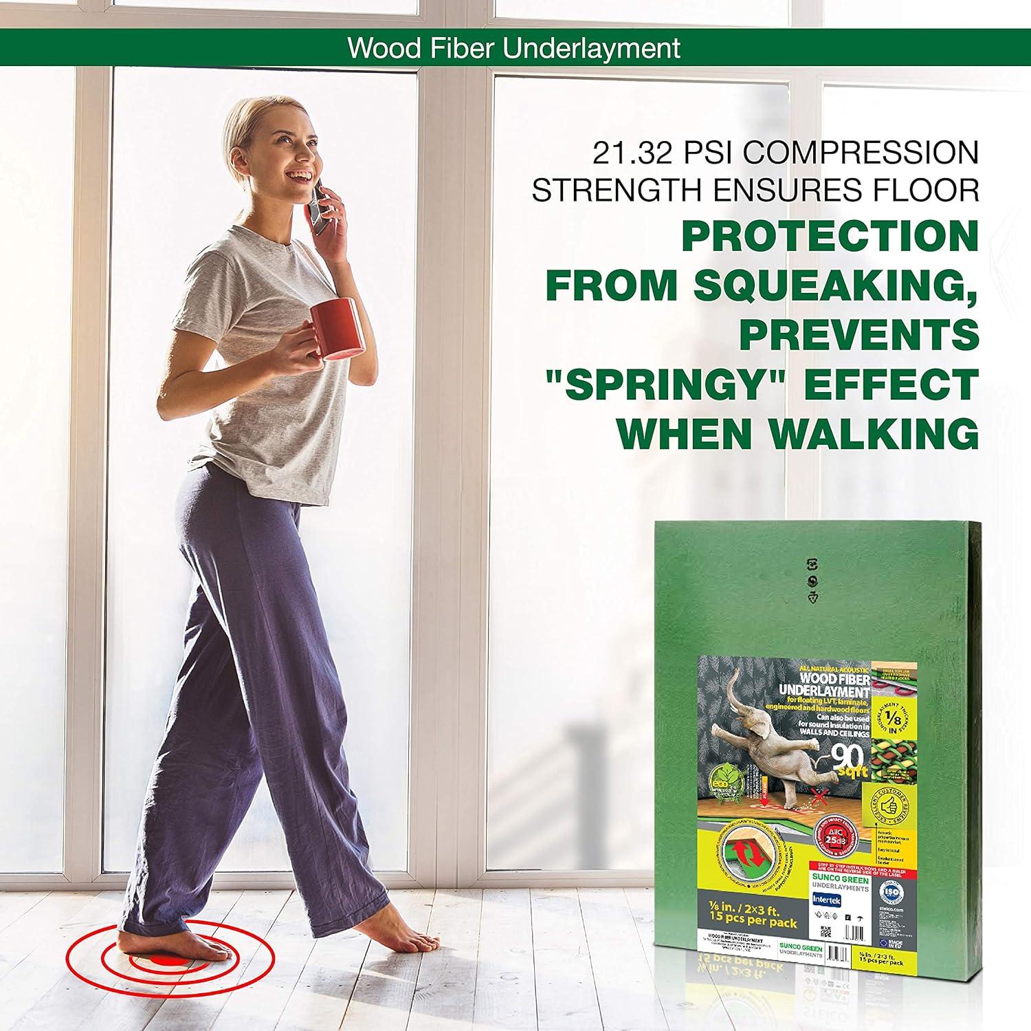 STEICO Wood Fiber Underlayment 6mm, 1/4 inches, 90 Square Feet