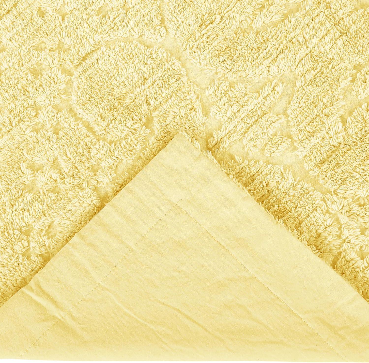 Euro Ashton Collection 100% Cotton Tufted Unique Luxurious Medallion Design Pillow Shams Yellow - Better Trends