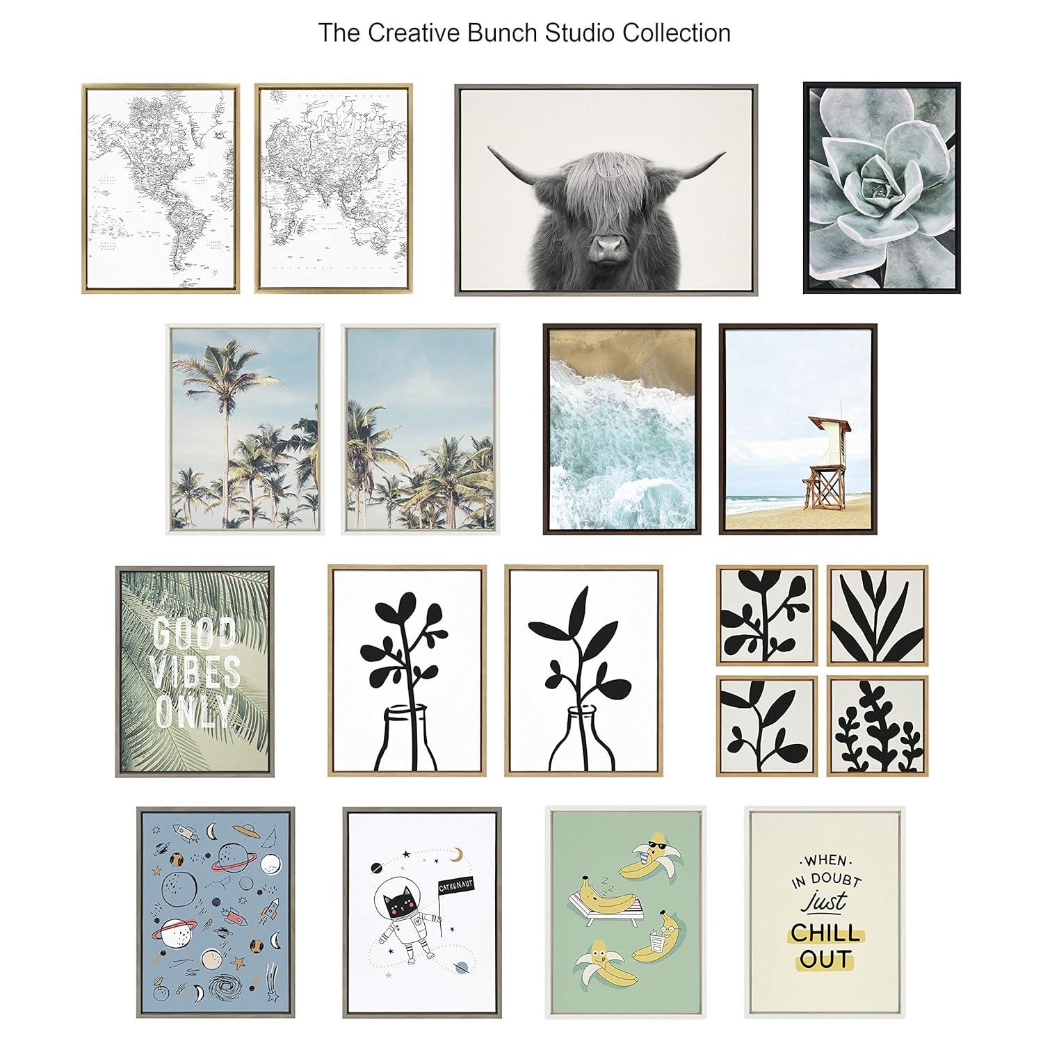 18" x 24" Sylvie Still Life Group of Flowers in Vases Framed Canvas by the Creative Bunch Studio Gray - Kate & Laurel All Things Decor: