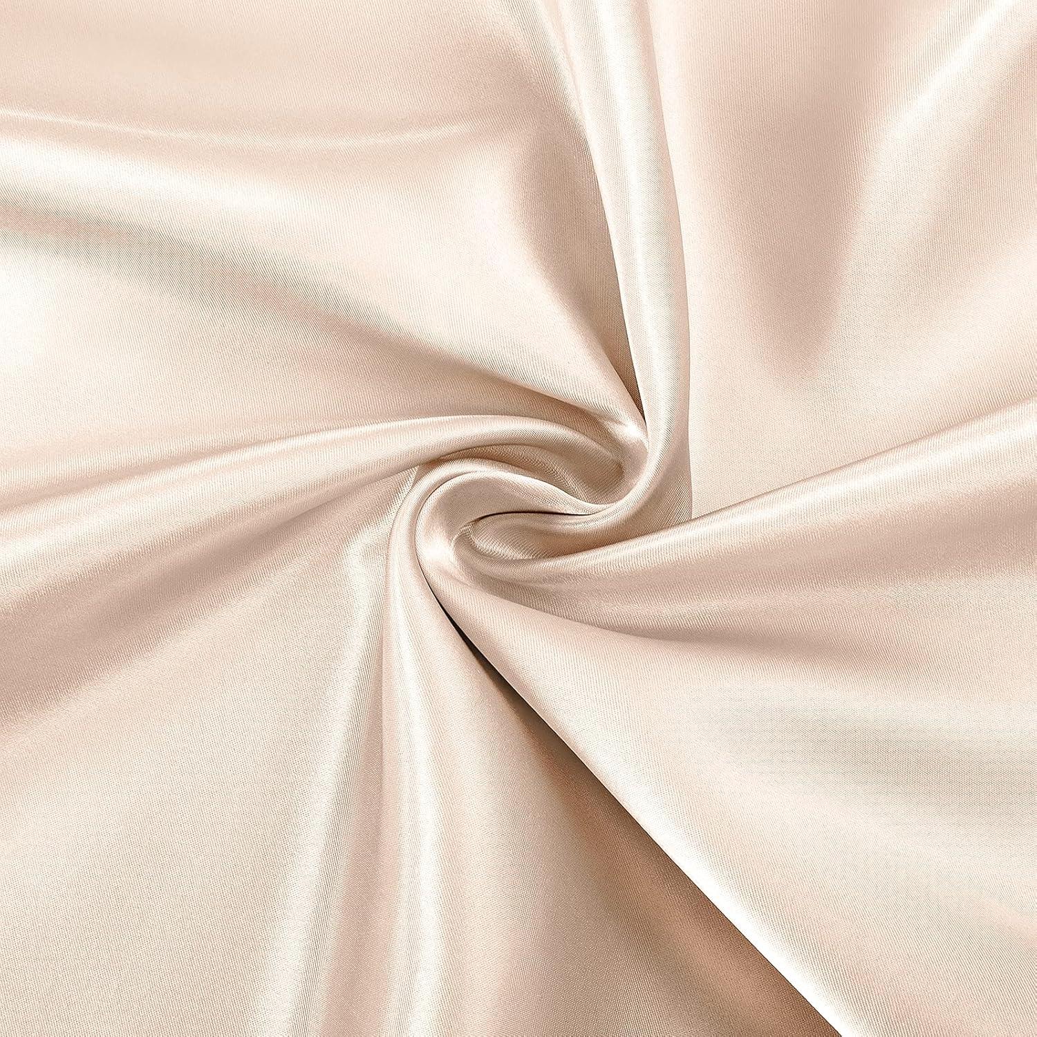 Blush Pink Satin King Sheet Set with Deep Pockets