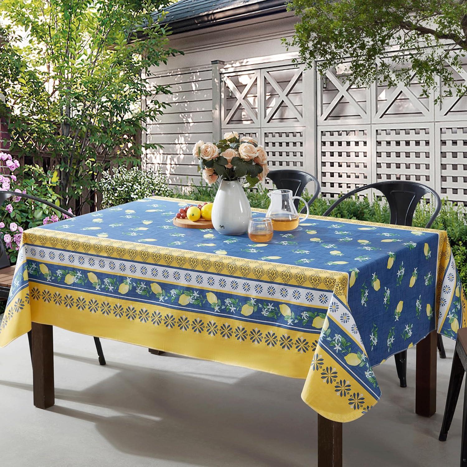 French Country Lemon Grove Rectangular Vinyl Tablecloth