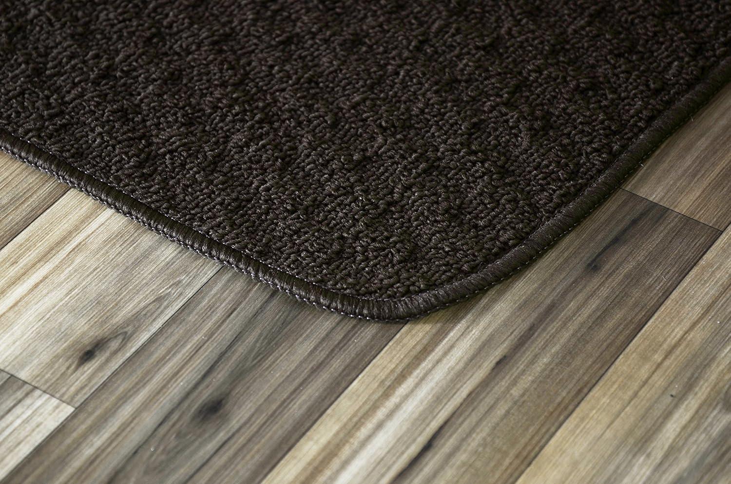 Garland Rug Town Square Mocha Kitchen Rug Set, 2 Piece Sliced Set (18"x28" Sliced, and 18"x28")