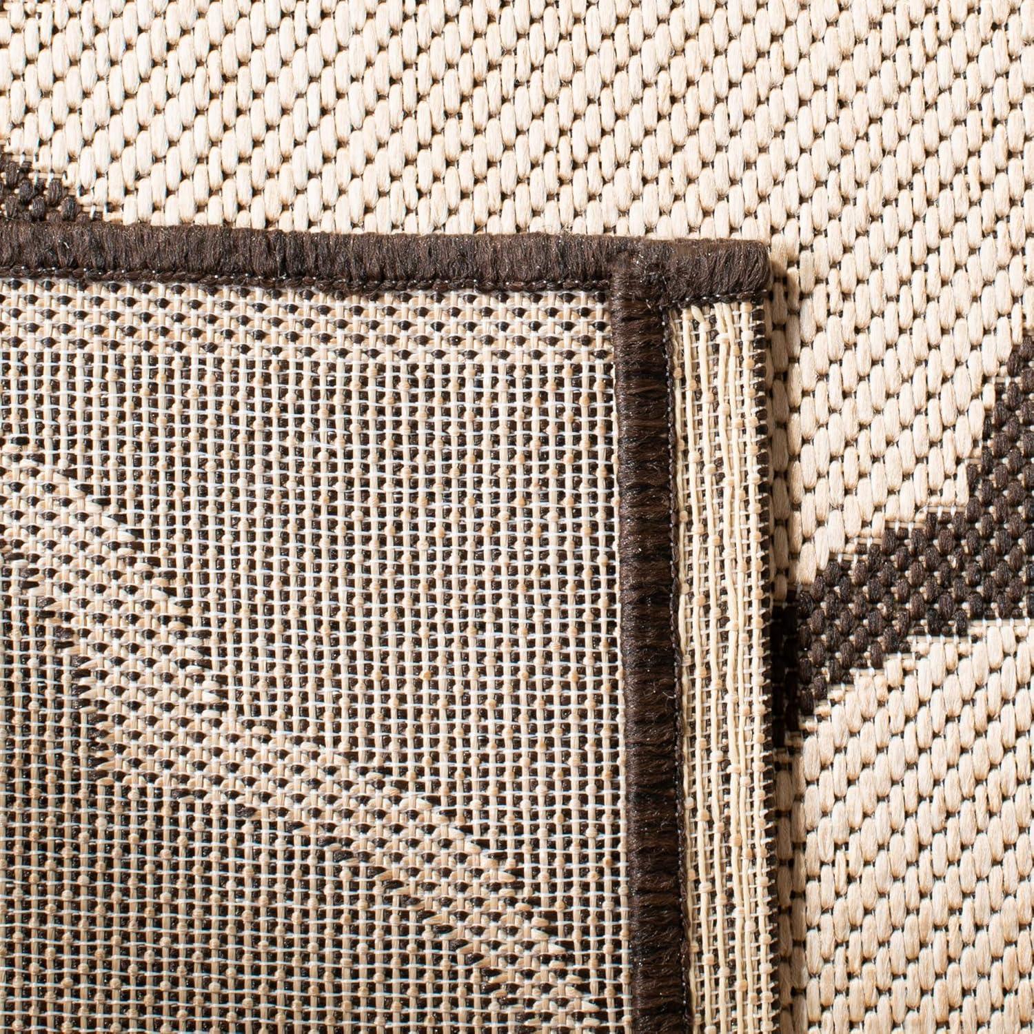 Beach House BHS125 Power Loomed Indoor/Outdoor Area Rug - Creme/Brown - 9'x12' - Safavieh