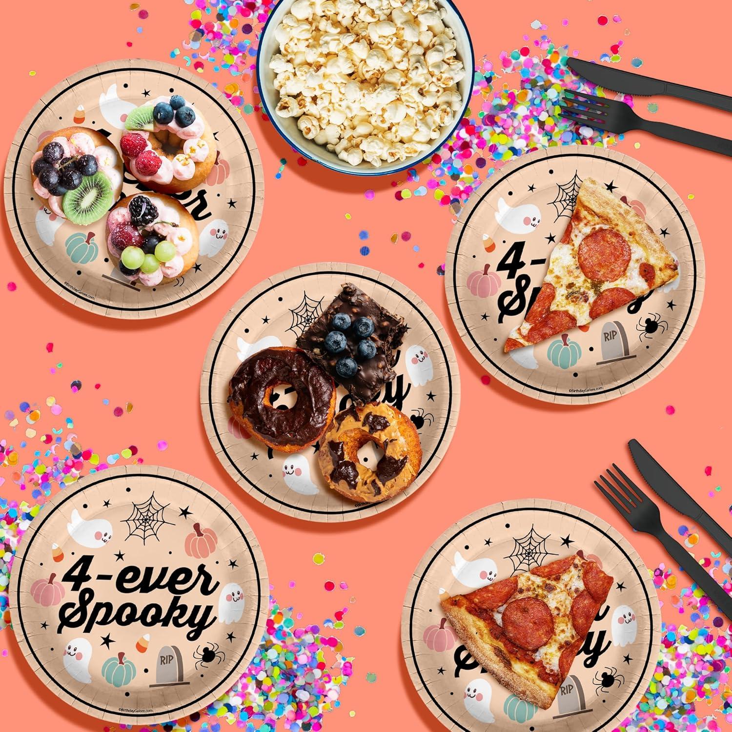 Four Ever Spooky Halloween 9" Round Paper Plates - 32 Piece Set