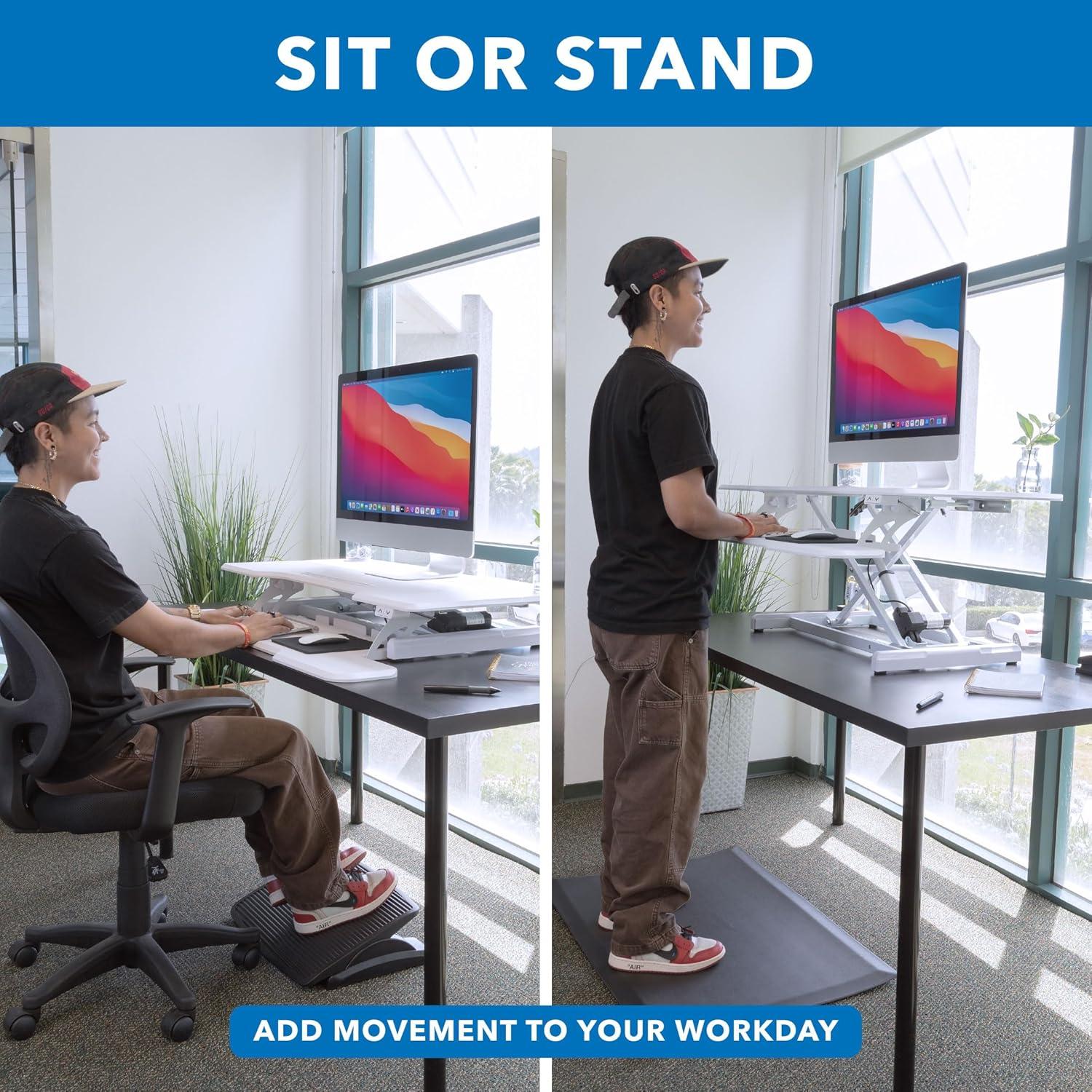 Adjustable Metal Base Standing Desk Converter