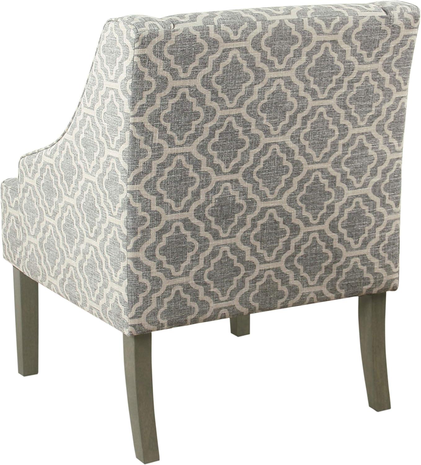 Classic Swoop Accent Armchair Brindle Gray- HomePop