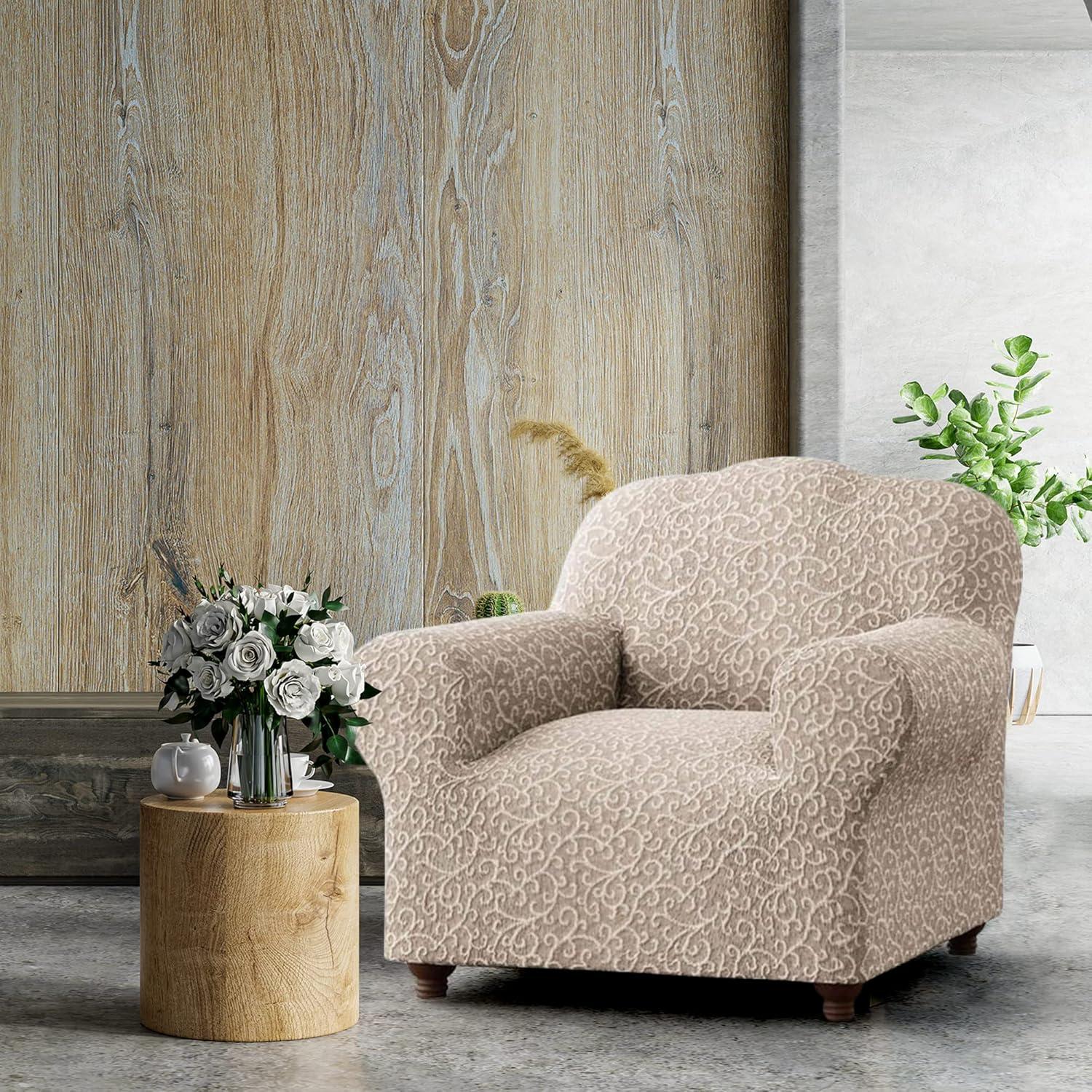 Stretchy Slipcover for Armchair- Premium Quality & Style - Jacquard Collection