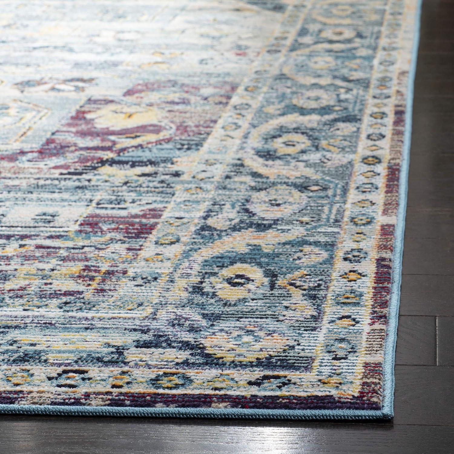 Crystal CRS503 Power Loomed Indoor Area Rug - Teal/Purple - 8'x10' - Safavieh