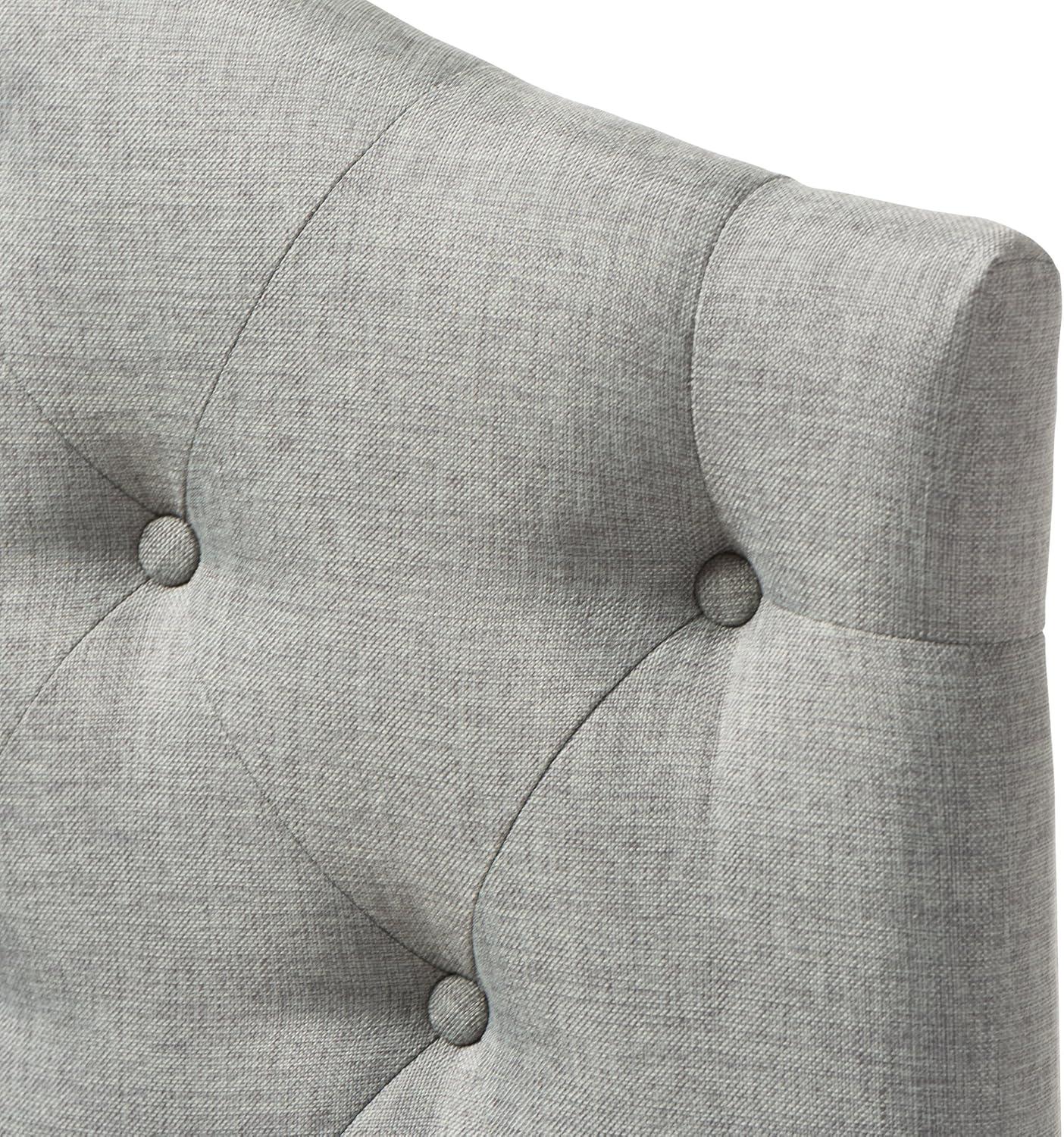 Baxton Studio Myra Modern and Contemporary Queen Size Light Beige Fabric Upholstered Button-tufted Scalloped