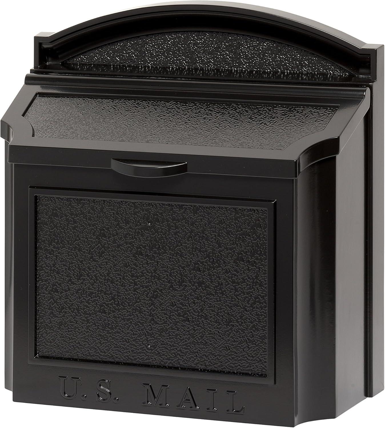 Whitehall Locking Wall Mounted Mailbox, Black