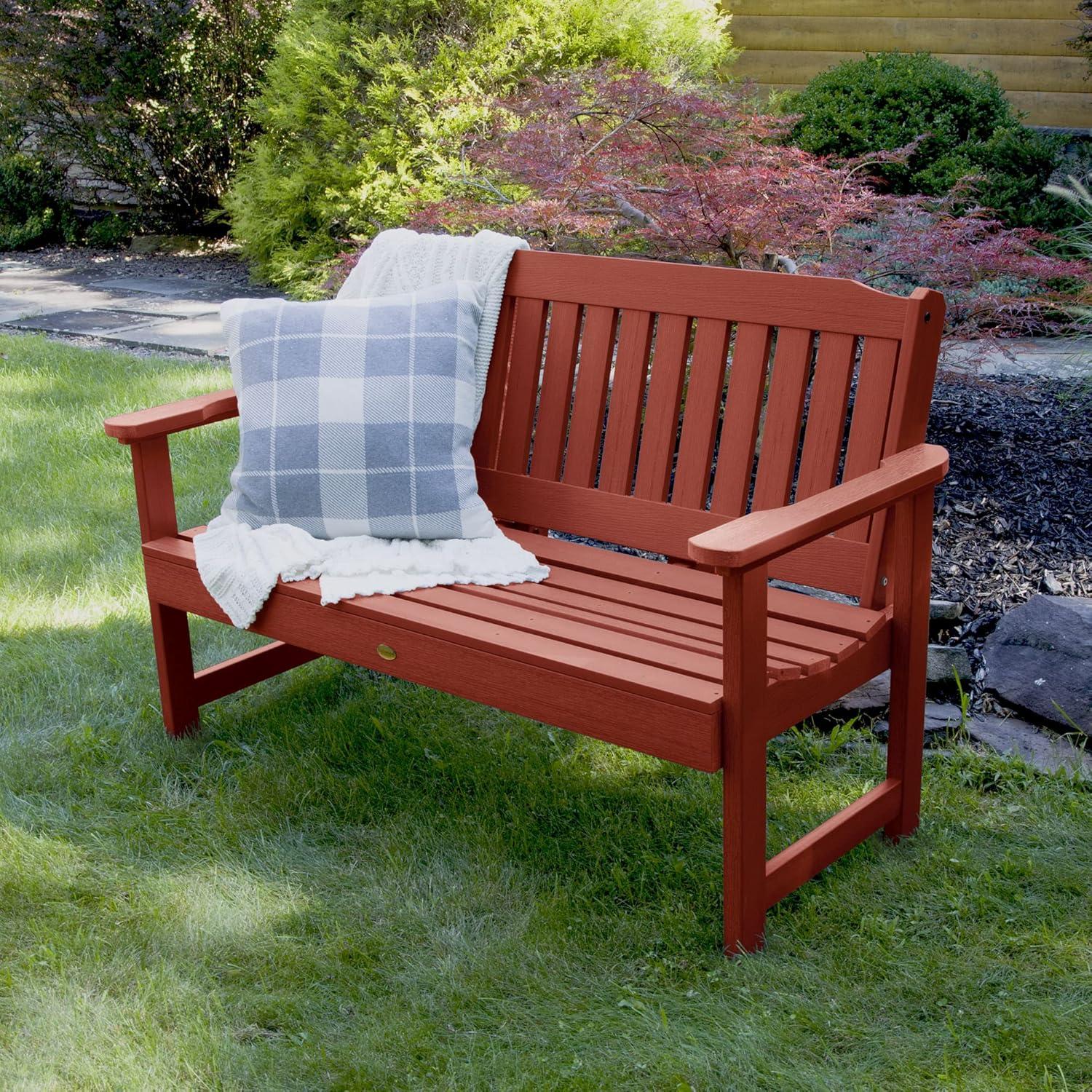 highwood Lehigh 4-foot Eco-friendly Synthetic Wood Garden Bench Red