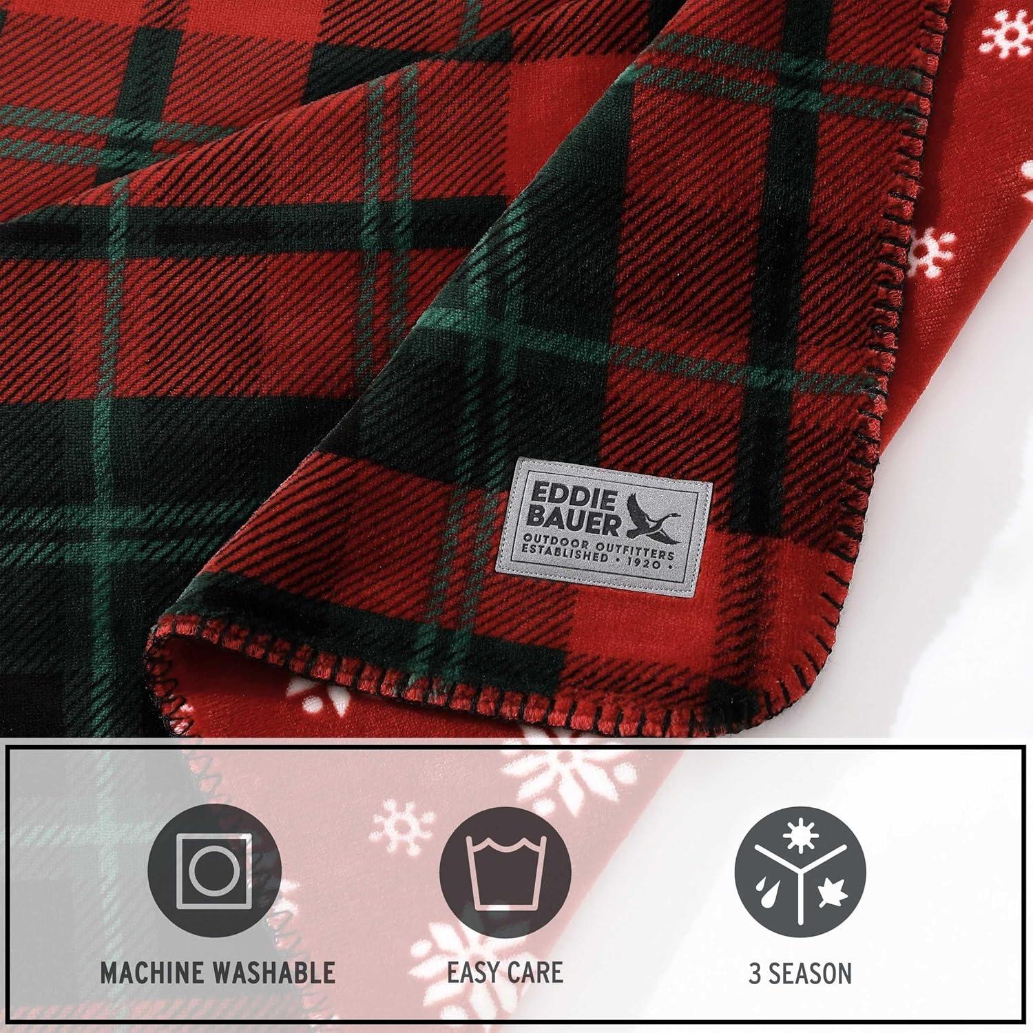 Red and Green Reversible Fleece Sherpa Throw Blanket