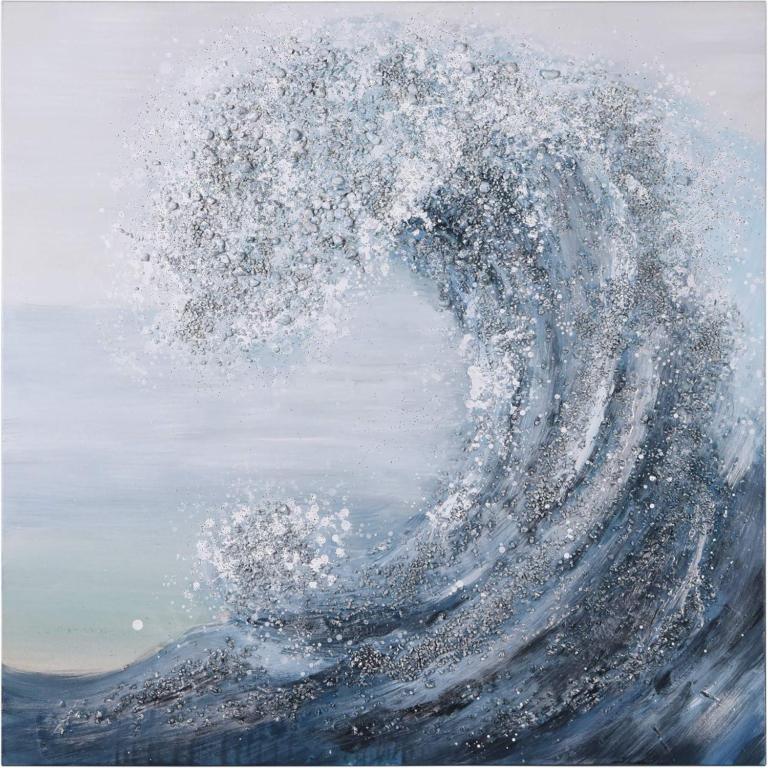 Empire Art Direct Crystal Wave Textured Metallic Hand Painted Wall Art, 36" x 36" x 1.5", Ready to Hang