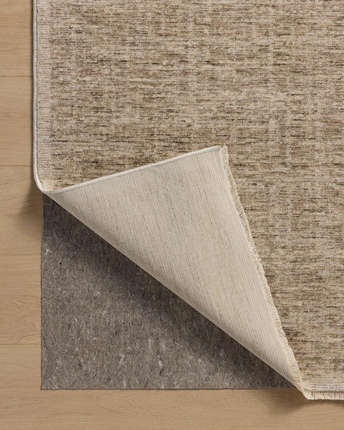 Taupe and Bone Synthetic Rectangular Runner Rug, 95" Length