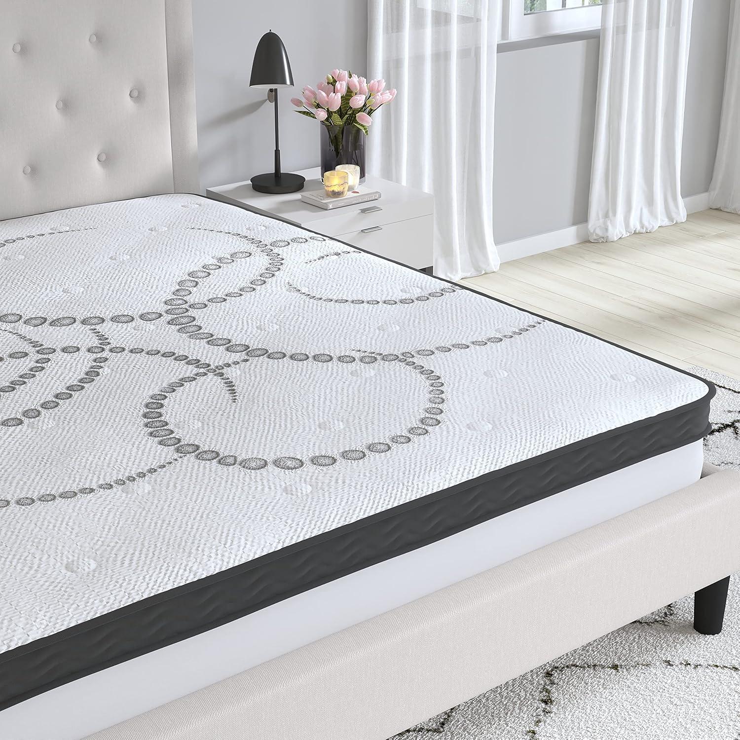 Merrick Lane 10 Inch Hybrid Full Size Mattress CertiPUR-US Certified Foam & Pocket Spring Mattress in a Box
