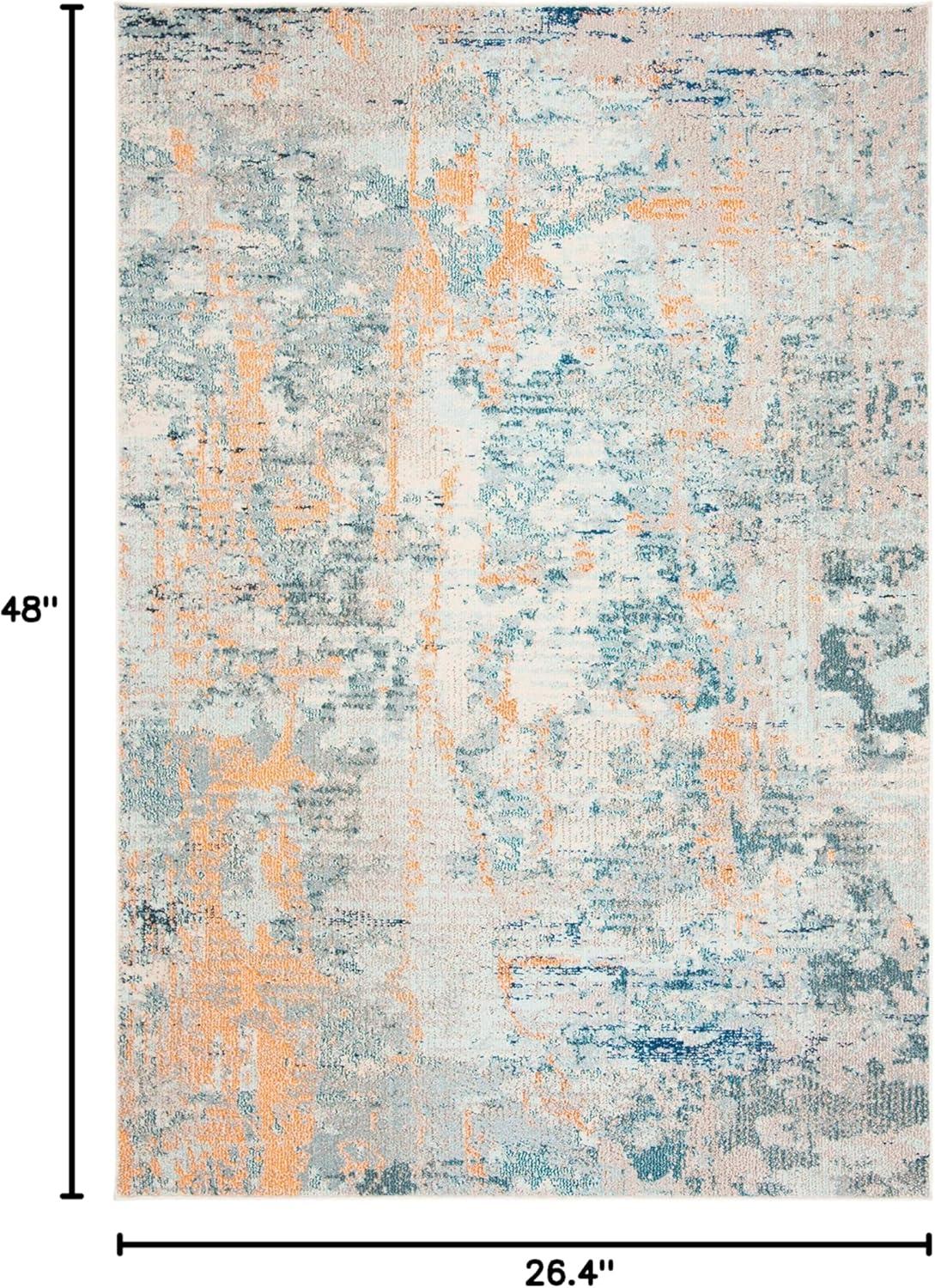 Madison MAD457 Power Loomed Indoor Accent Rug - Light Blue/Beige - 2'2"x4' - Safavieh