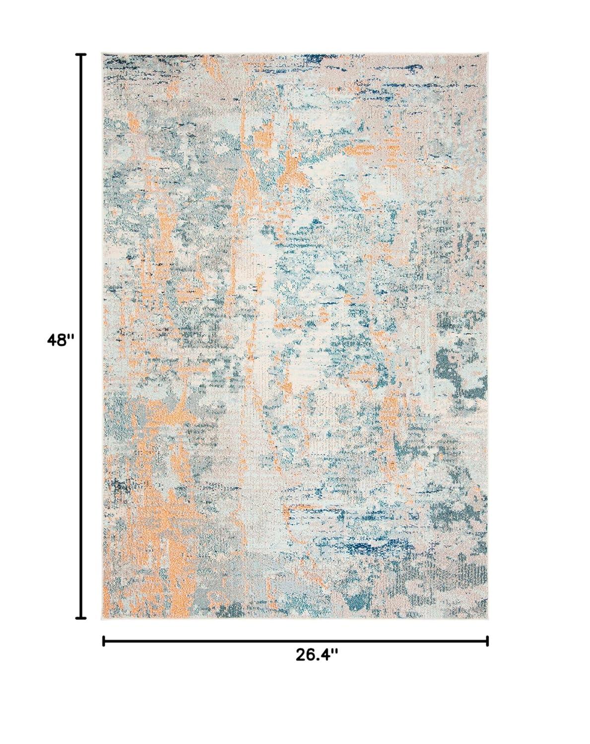 Madison MAD457 Power Loomed Indoor Accent Rug - Light Blue/Beige - 2'2"x4' - Safavieh