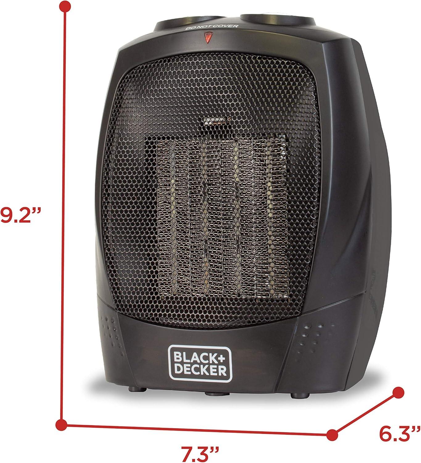 BLACK+DECKER Personal 1500 Watt Electric Fan Compact Heater with Manual Control