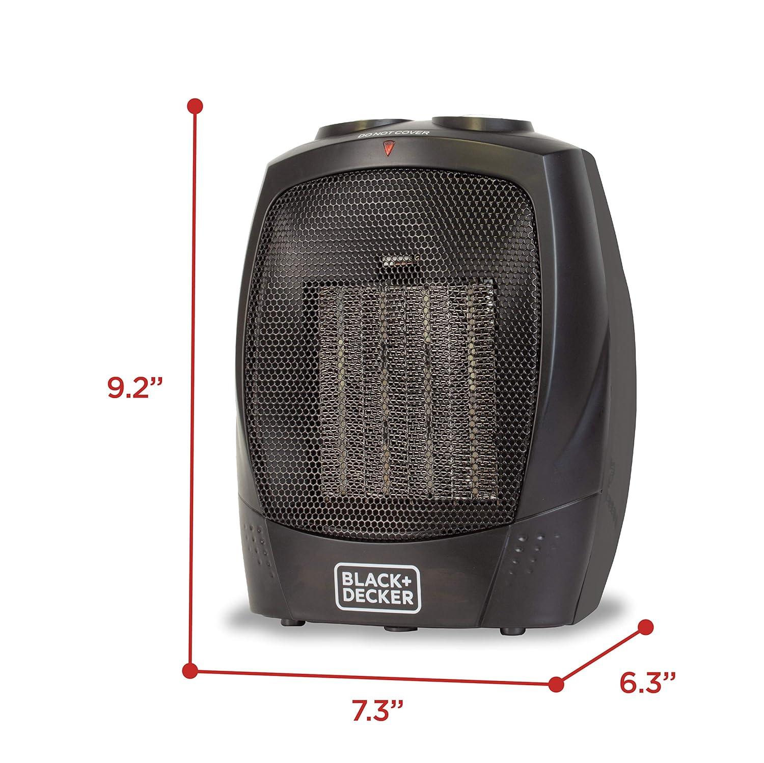 BLACK+DECKER Personal 1500 Watt Electric Fan Compact Heater with Manual Control