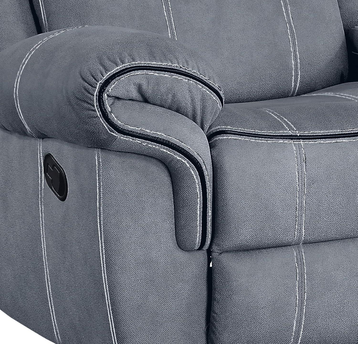 ACME Zubaida Reclining Loveseat with USB Dock and Console in 2-Tone Gray Velvet