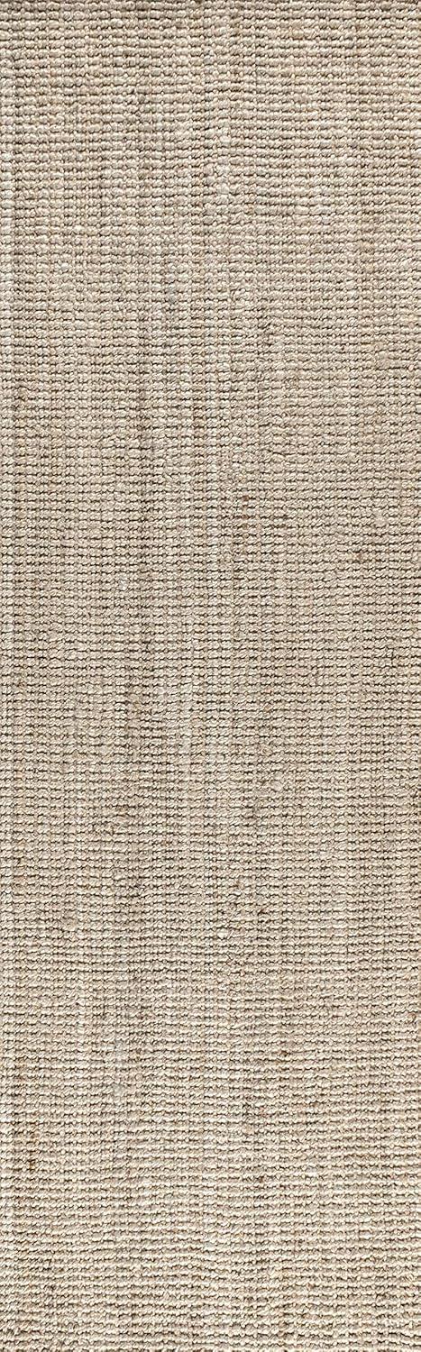 Ivory Braided Chunky Jute 2'x8' Reversible Runner Rug