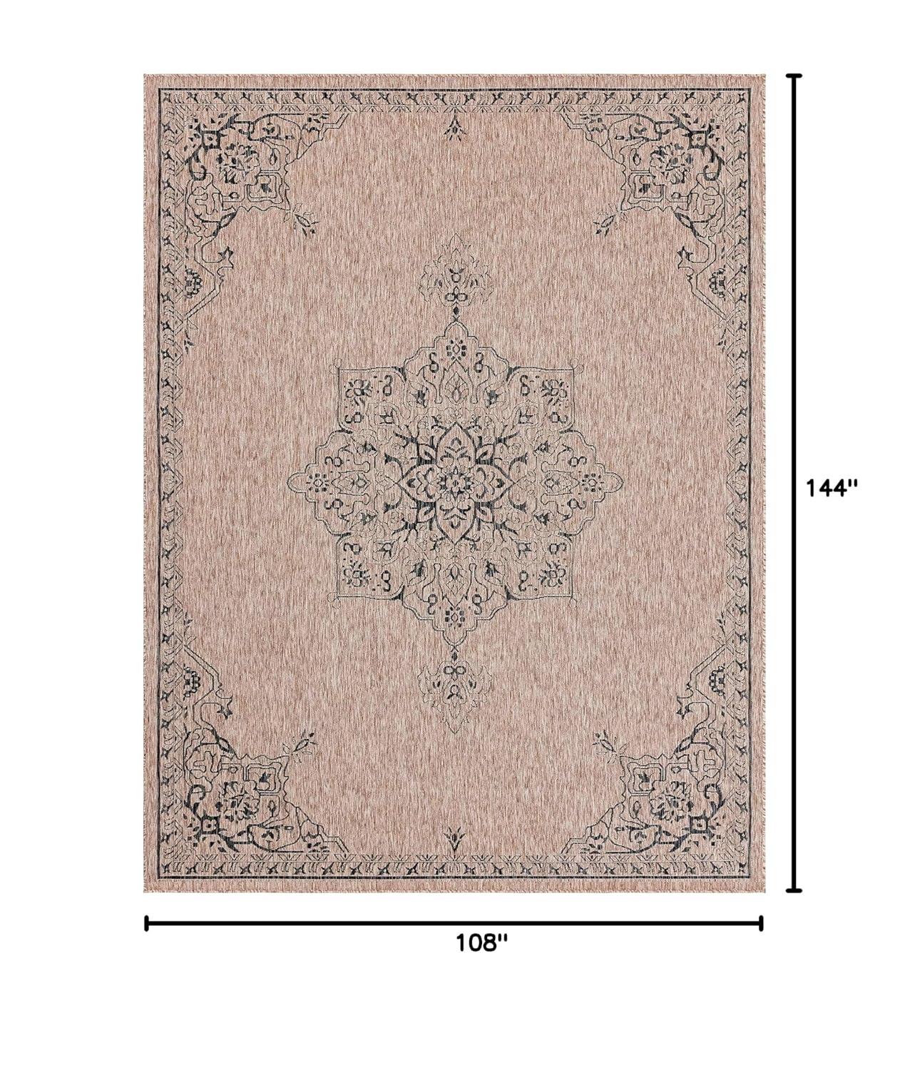 Unique Loom 9' 0 x 12' 2 Rectangle Indoor/Outdoor Traditional Beige Area Rug