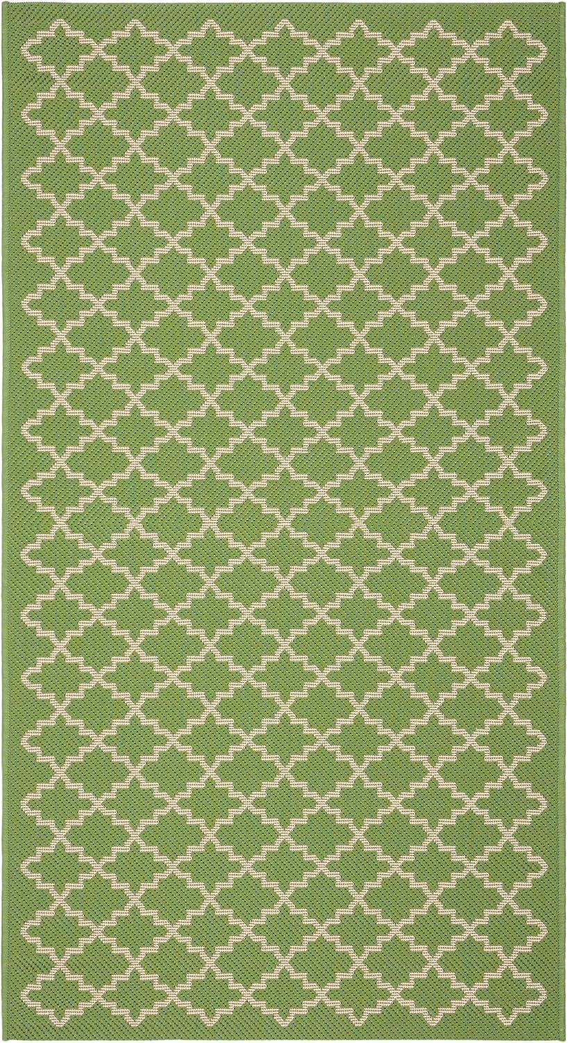 SAFAVIEH Courtyard Hilbert Trellis Indoor/Outdoor Area Rug, 2'7" x 5', Green/Beige