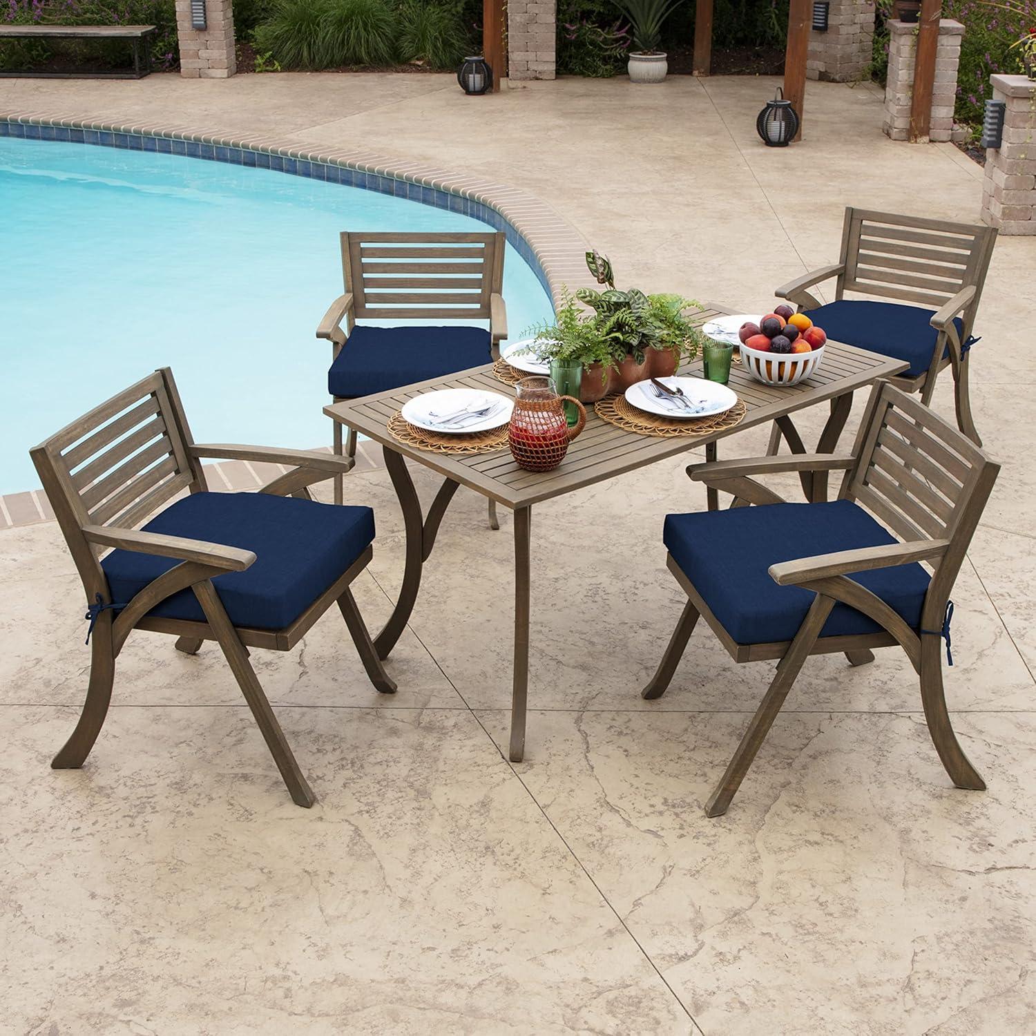 Sapphire Blue Leala 21" Square Outdoor Dining Chair Cushion