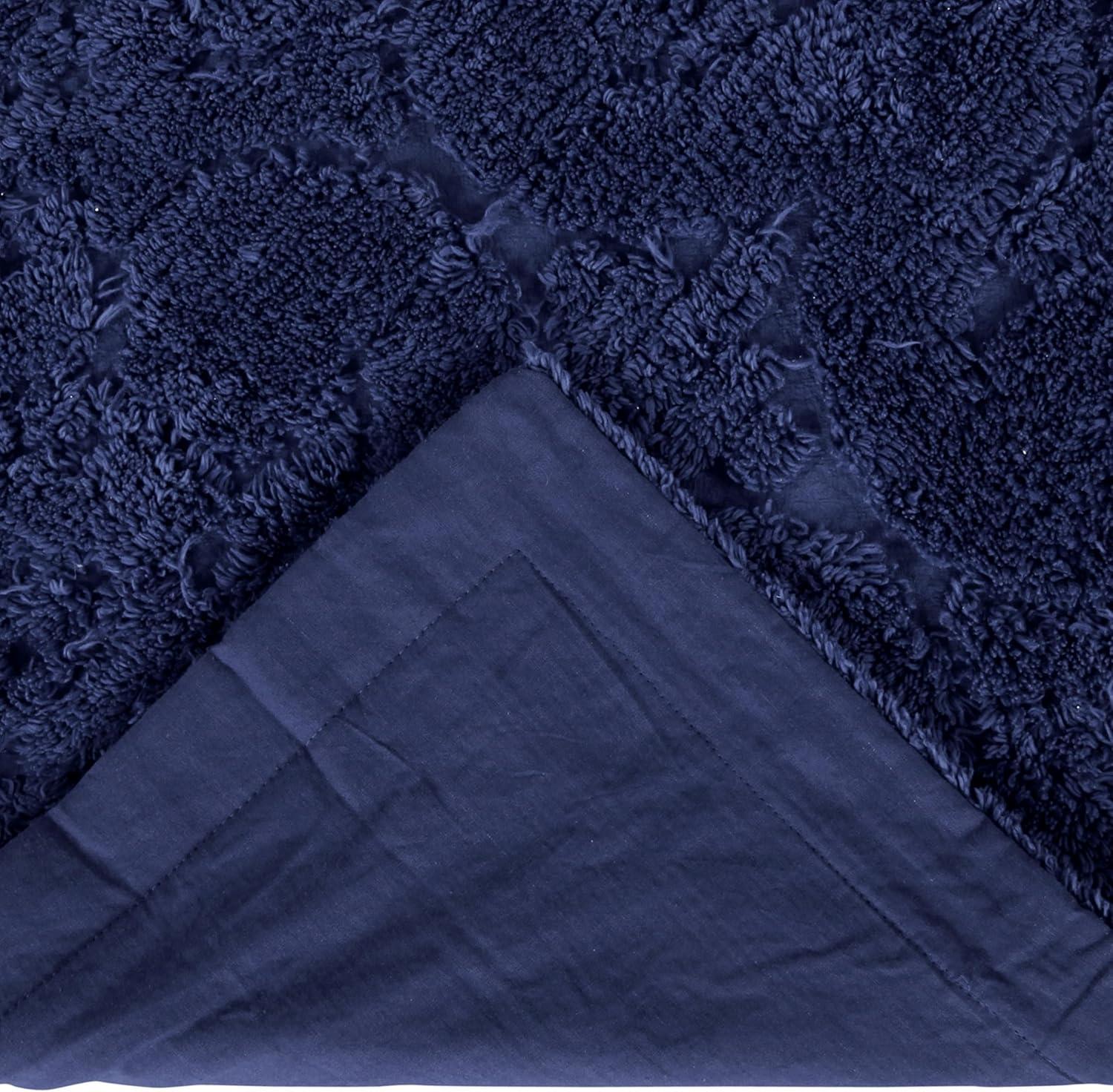 Better Trends Ashton – Luxurious 100% Cotton Tufted Euro Sham in Medallion Design, Super Soft & Lightweight, 26” x 26”, Navy