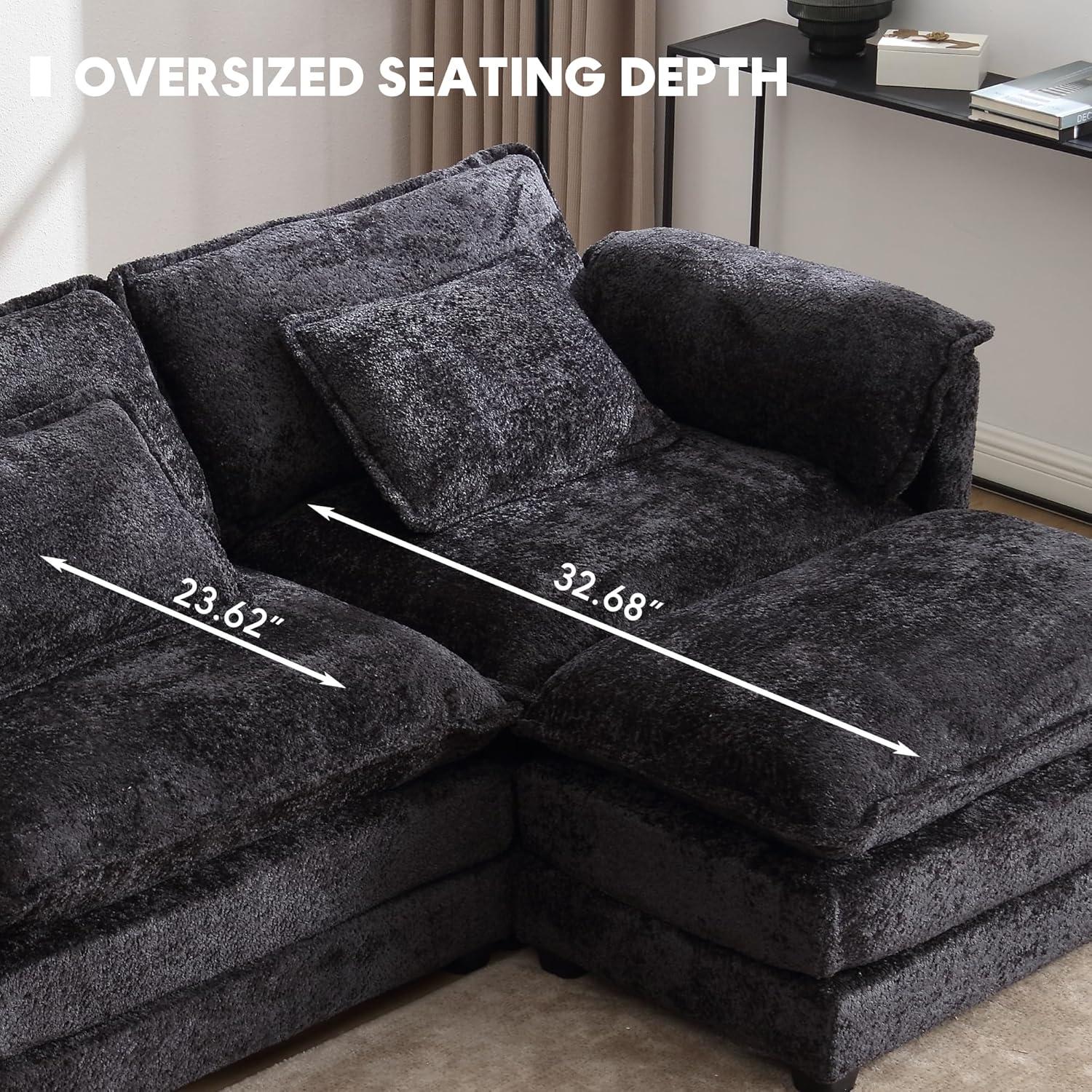 Latitude Run® Millan 112" L Shaped Modular Sectional Sofa with Ottoman & Memory Foam