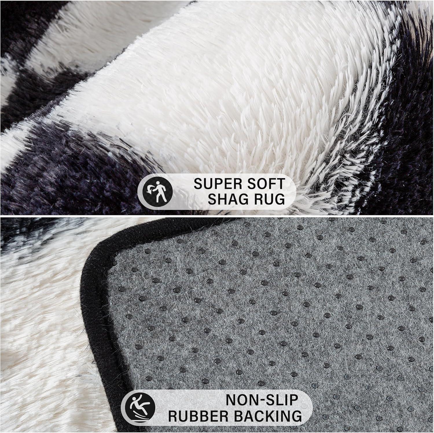 Luxe Weavers Checkered Black and White Geometric 8x10 Area Rug