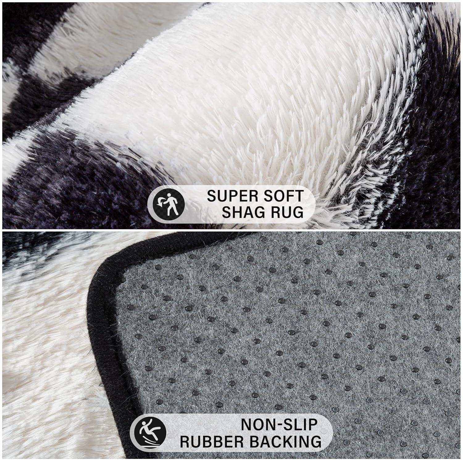Luxe Weavers Checkered Black and White Geometric 8x10 Area Rug