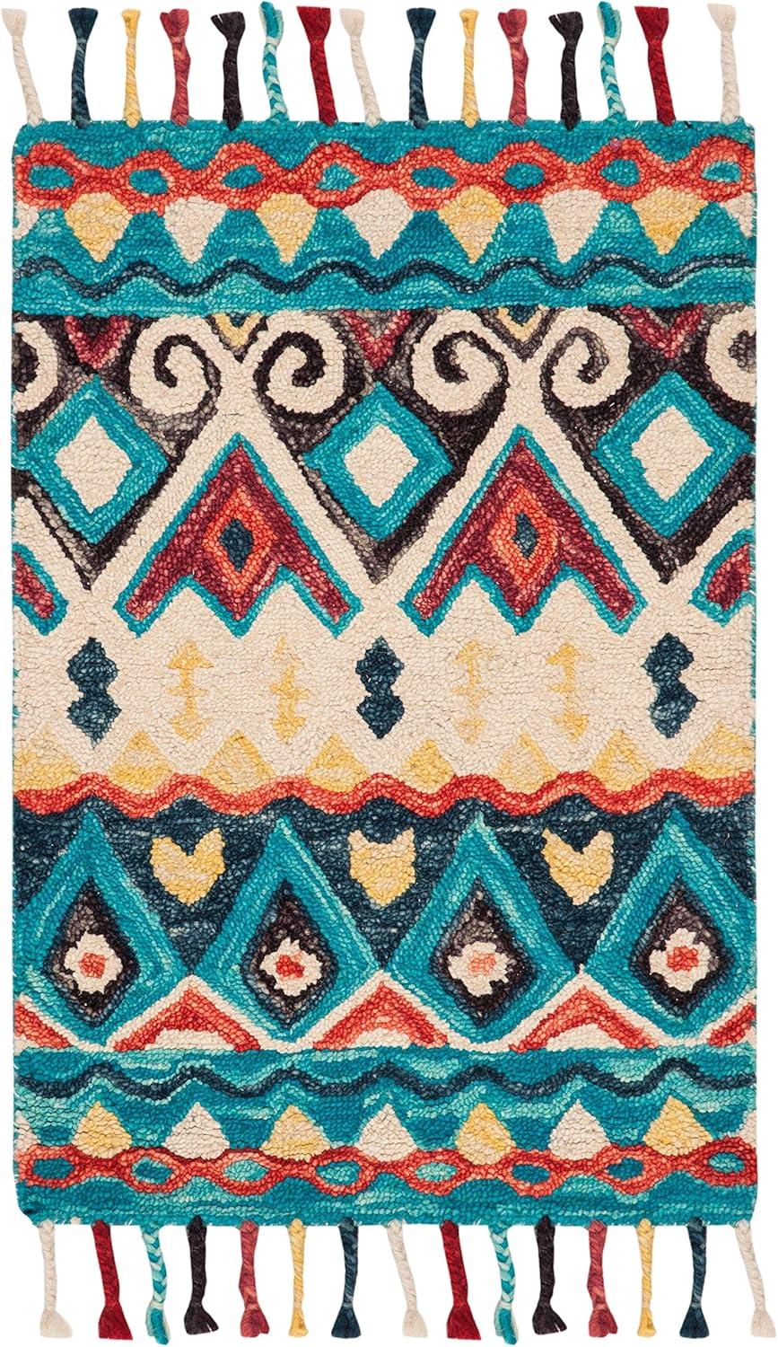 Aspen APN137 Hand Tufted Area Rug - Blue/Red - 2'3"x5' - Safavieh..