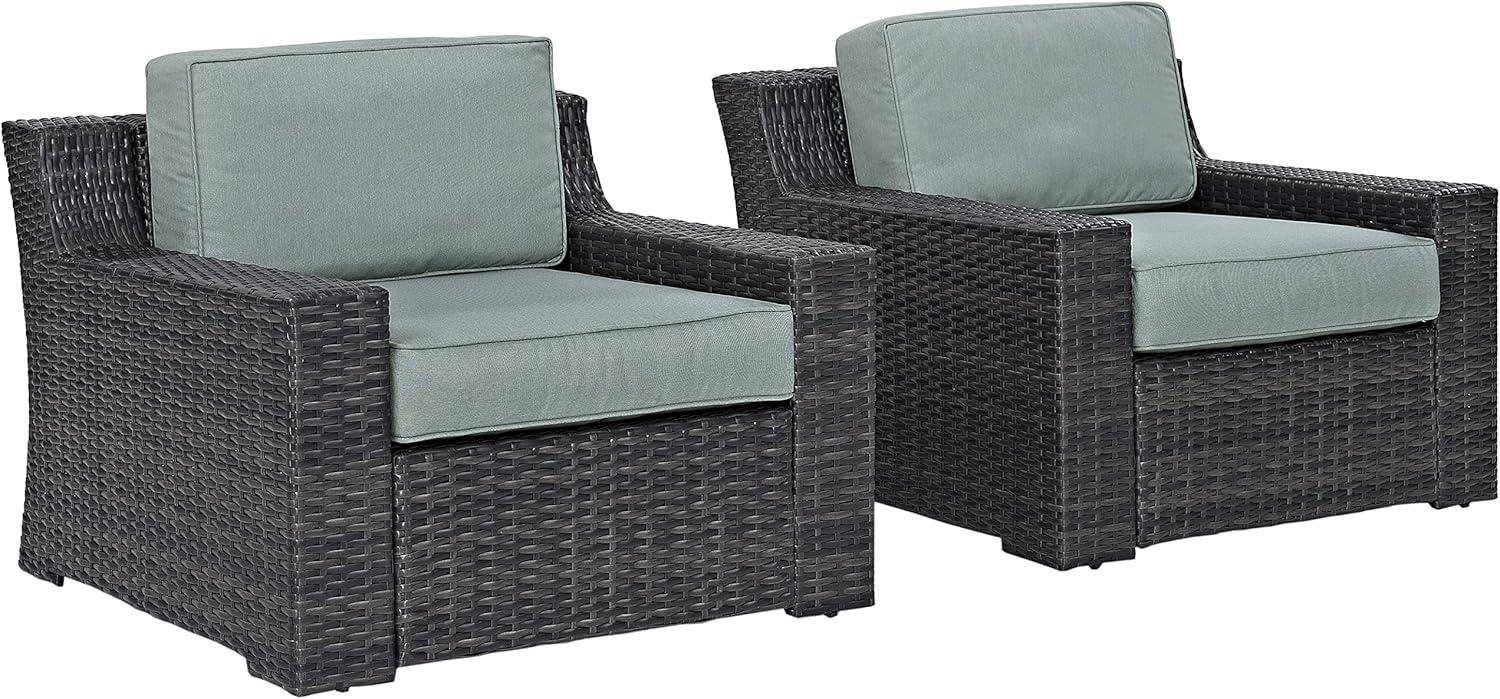 Beaufort Mist and Brown 2-Piece Outdoor Wicker Chair Set