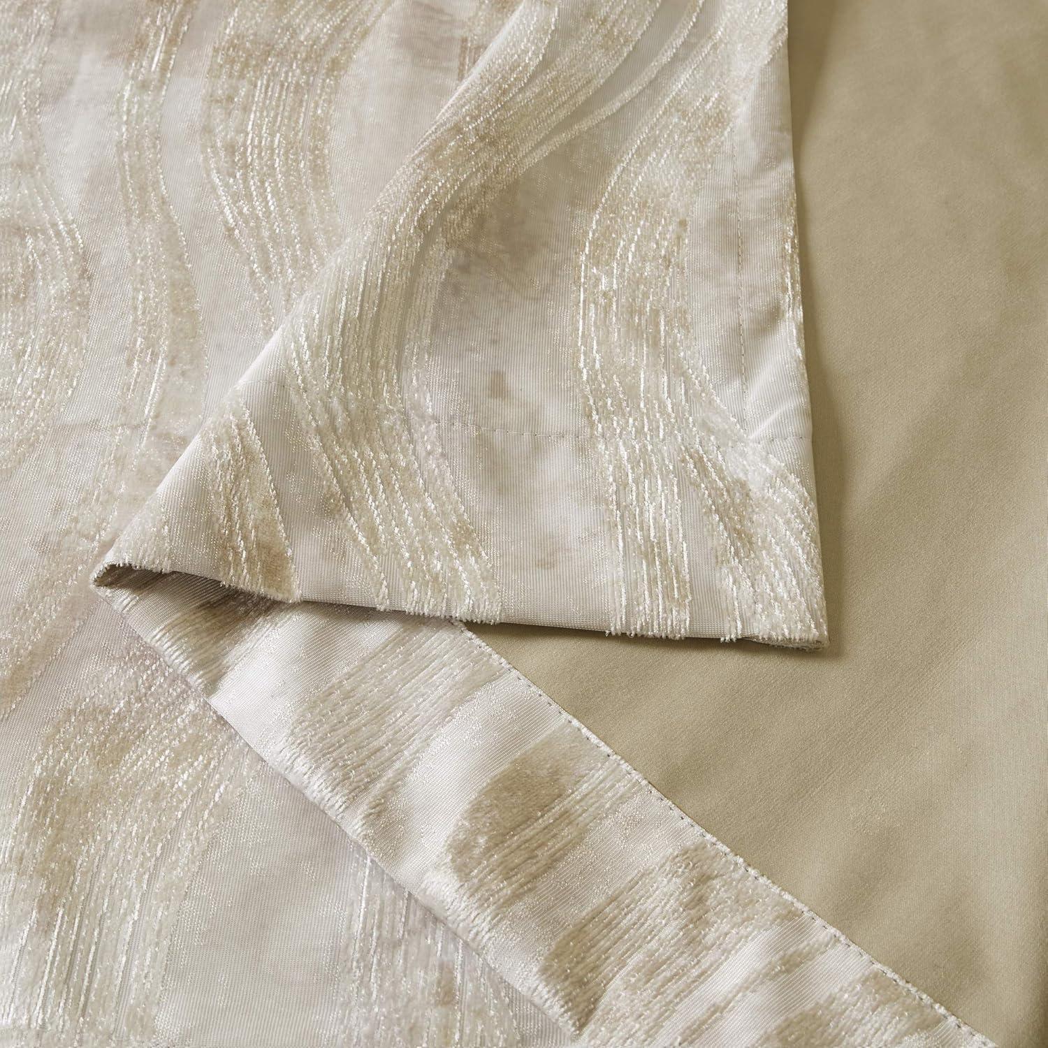 Madison Park Victorio Printed Jacquard Grommet Top Total Blackout Curtain Panel