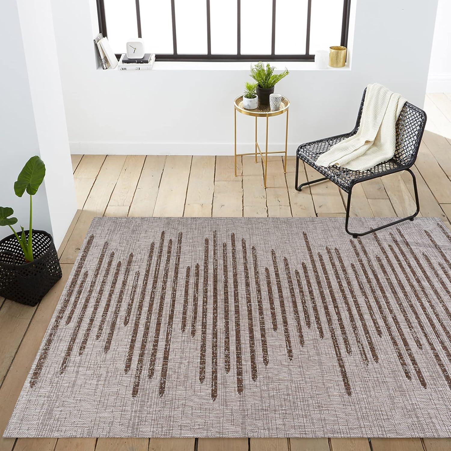 Zolak Berber Stripe Geometric Indoor/Outdoor Area Rug - JONATHAN Y