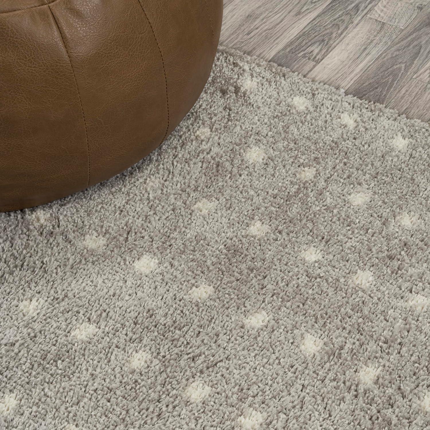 Pele Modern Geometric Dot Shag Indoor Area Rug - JONATHAN Y