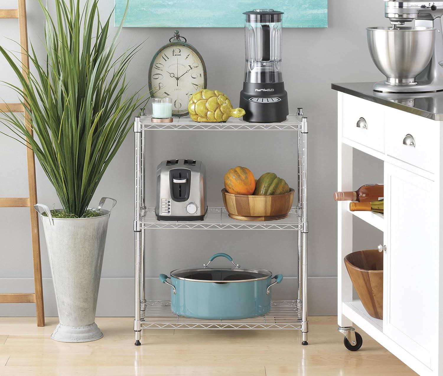 WHTMOR SUPREME SMALL 3 TIER SHELVING-CHROME