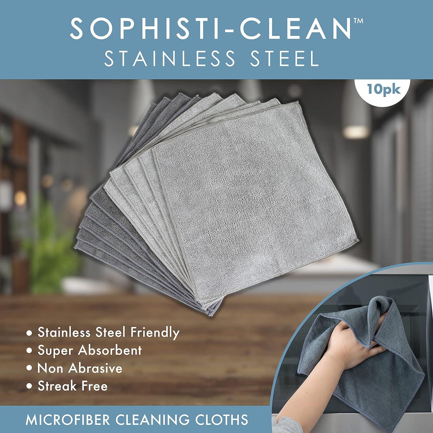 KSENDALO Juego de 10 Paños de Limpieza de Microfibra, Paño de Limpieza Multiusos para el Hogar y el Automóvil, 1 Cara de Tela de Vidrio Tejido y 1 Cara Más de Fibra Ultrafina Absorbente, 12 12 Pulgadas