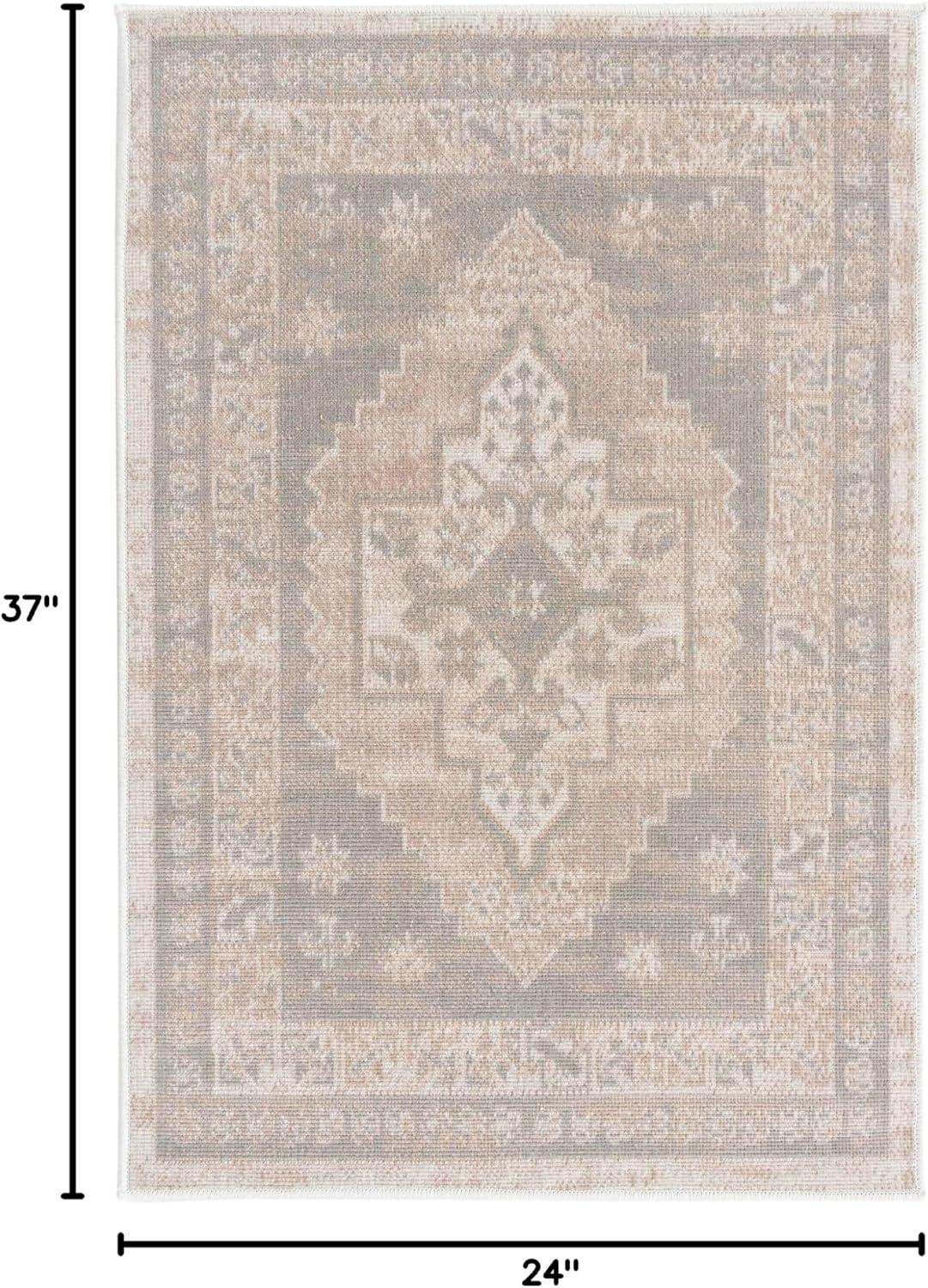 Unique Loom Whitney Collection Area Rug - Geneva (2'  x 3' 1" Rectangle Mink/Light Brown)