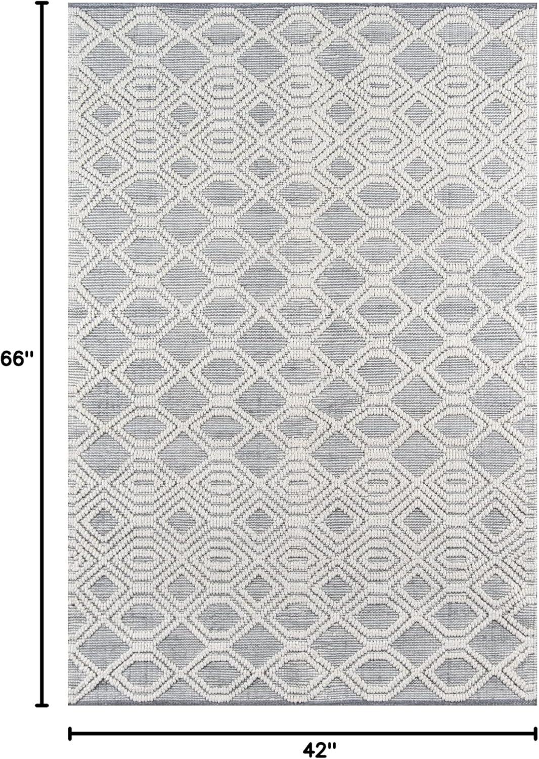 Momeni  Hermosa Hand Woven Area Rug Grey 3'6" X 5'6" 4' x 6' Accent, Indoor, Handmade Rectangle