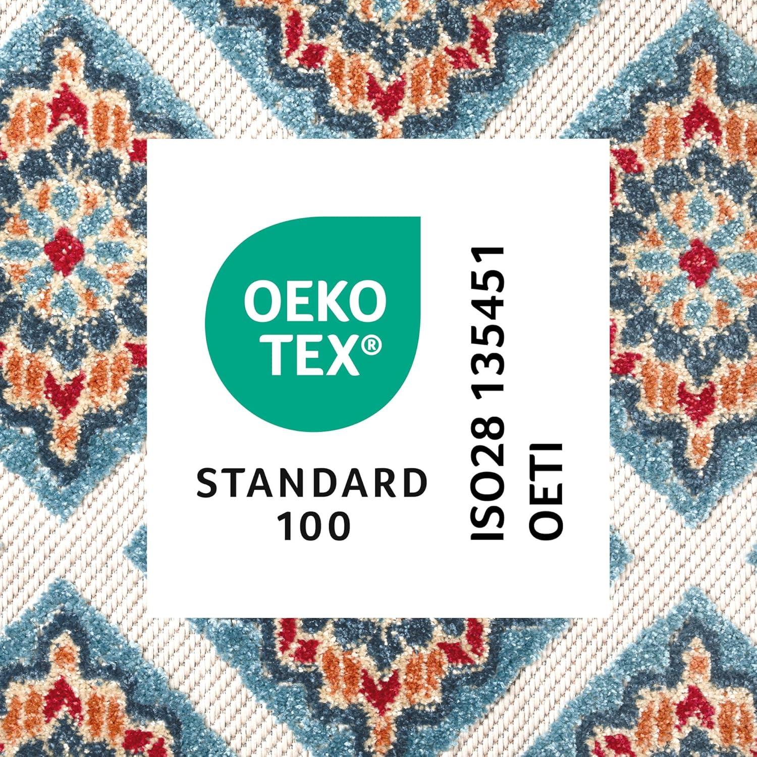 TOWN & COUNTRY EVERYDAY Brooks Retro Geo Outdoor Rug Red/Multi