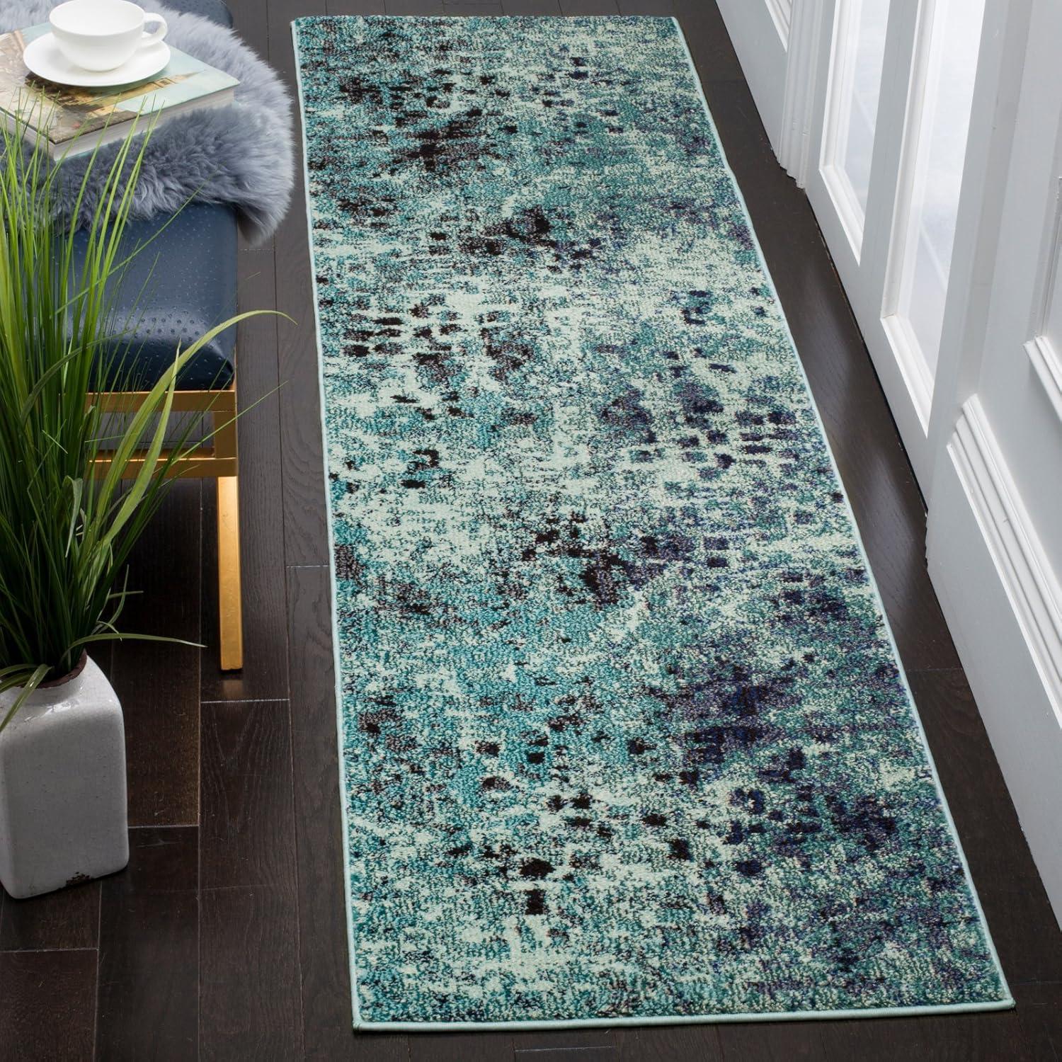 SAFAVIEH Monaco Driskoll Abstract Area Rug, Grey/Light Blue, 9' x 12'