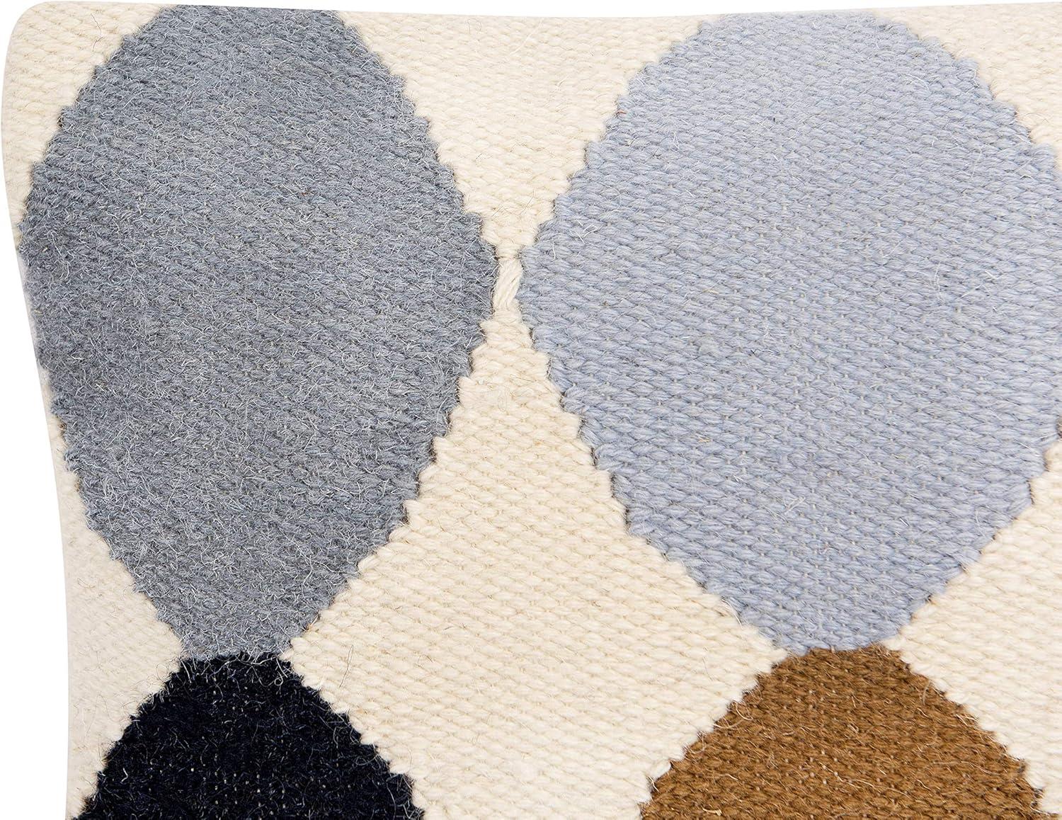 Storied Home Woven Wool Blend Pattern Lumbar Pillow, Multicolor