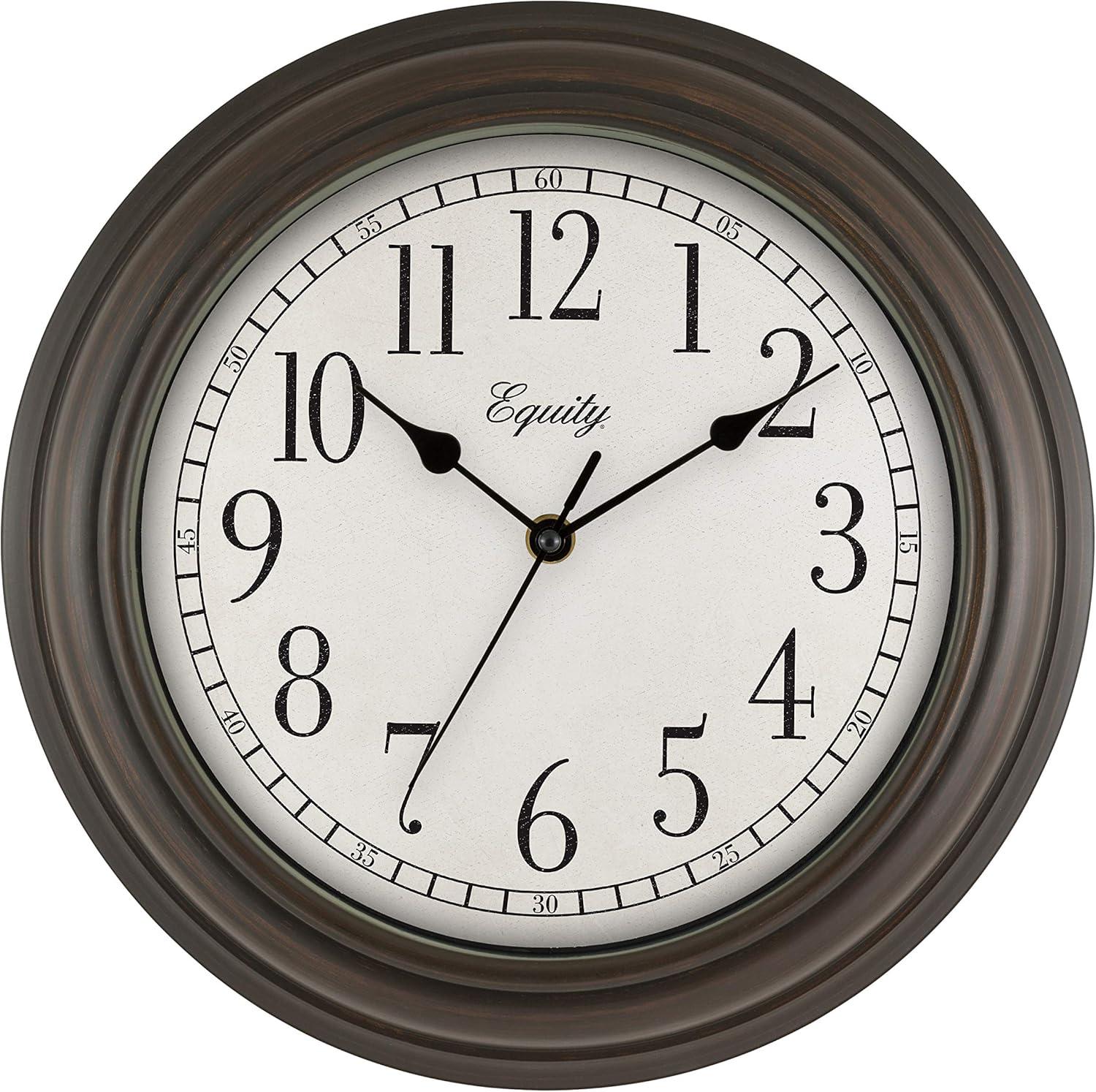 Equity by La Crosse 12 Inch Cora Quartz Analog Wall Clock, 20898