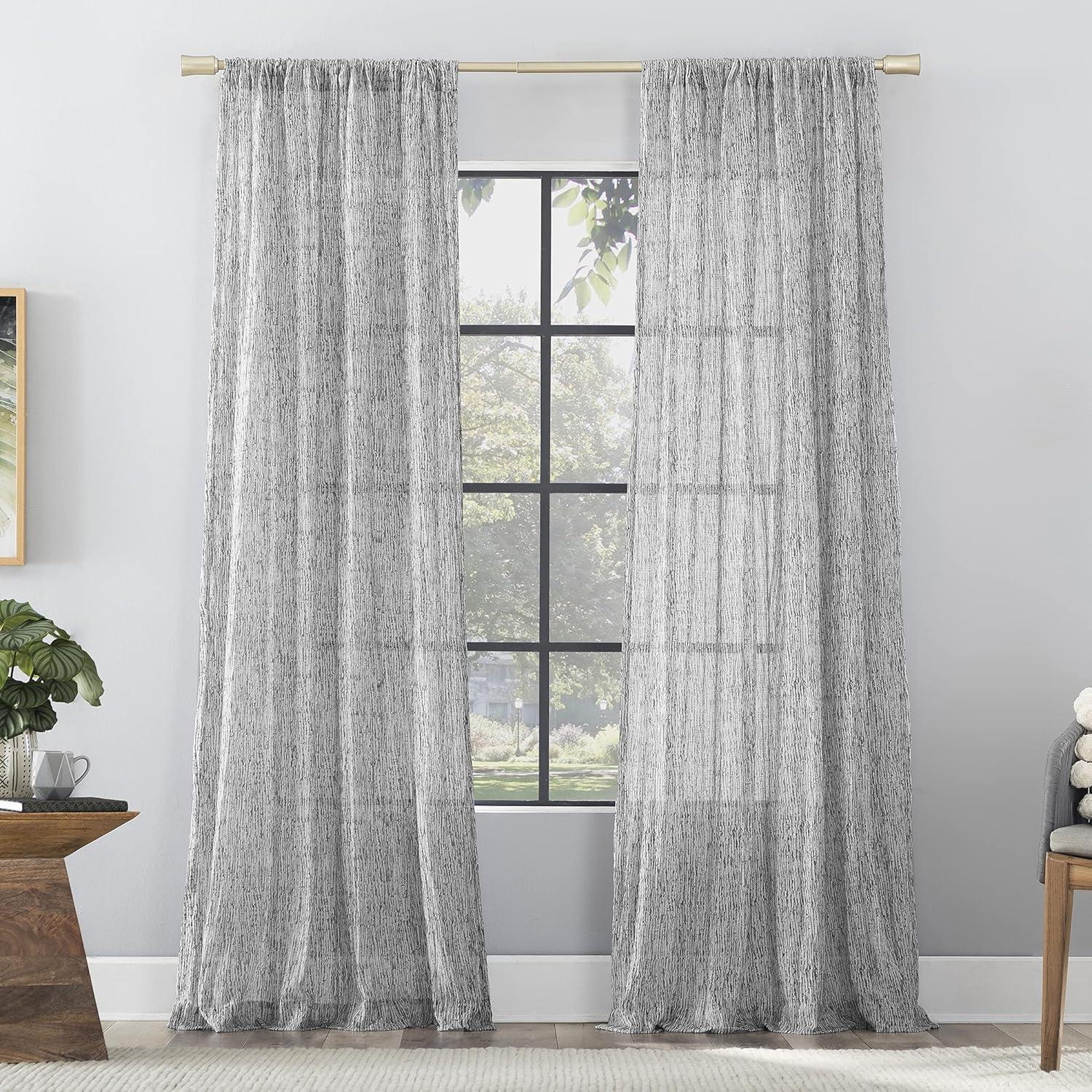 Scott Living Scott Living Tulin Watercolor Print Sheer Rod Pocket Curtain Panel